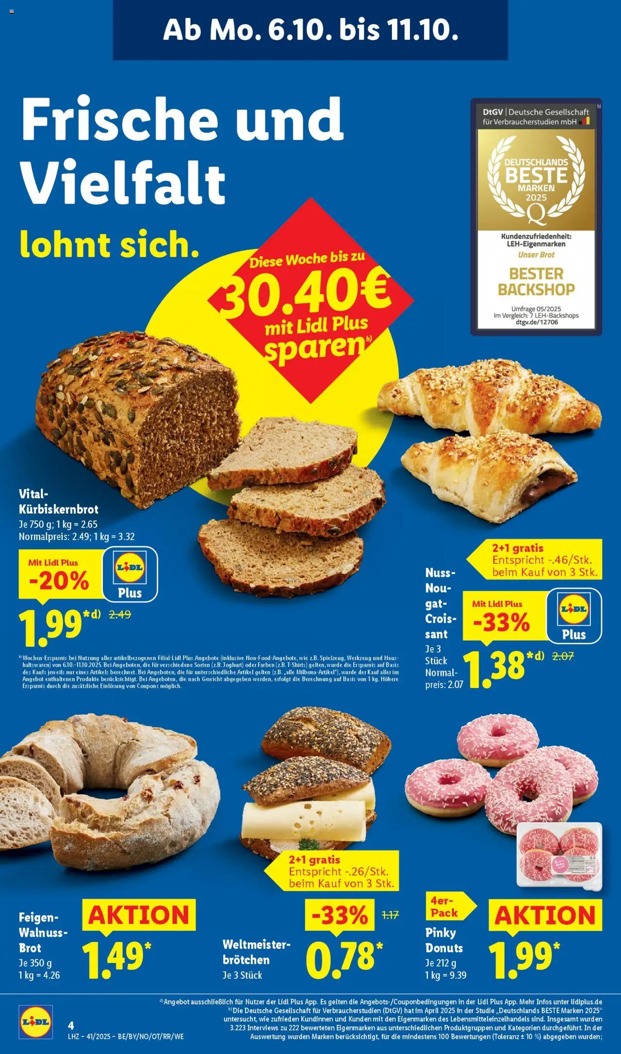 Lidl Prospekt Hilders – gültig ab 06.10.2025 | Seite: 8 | Produkte: Gewicht, Joghurt, Donuts, Brot