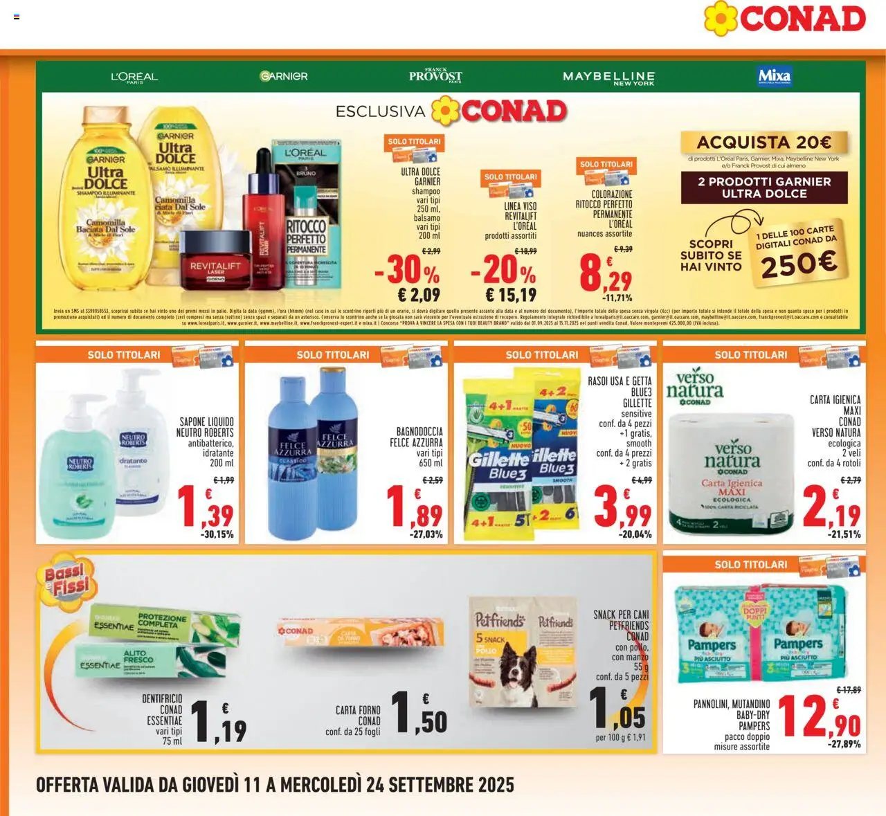 Volantino Conad del 11.09.2025 | Pagina: 24 | Prodotti: Sapone, Pollo, Manzo, Pampers
