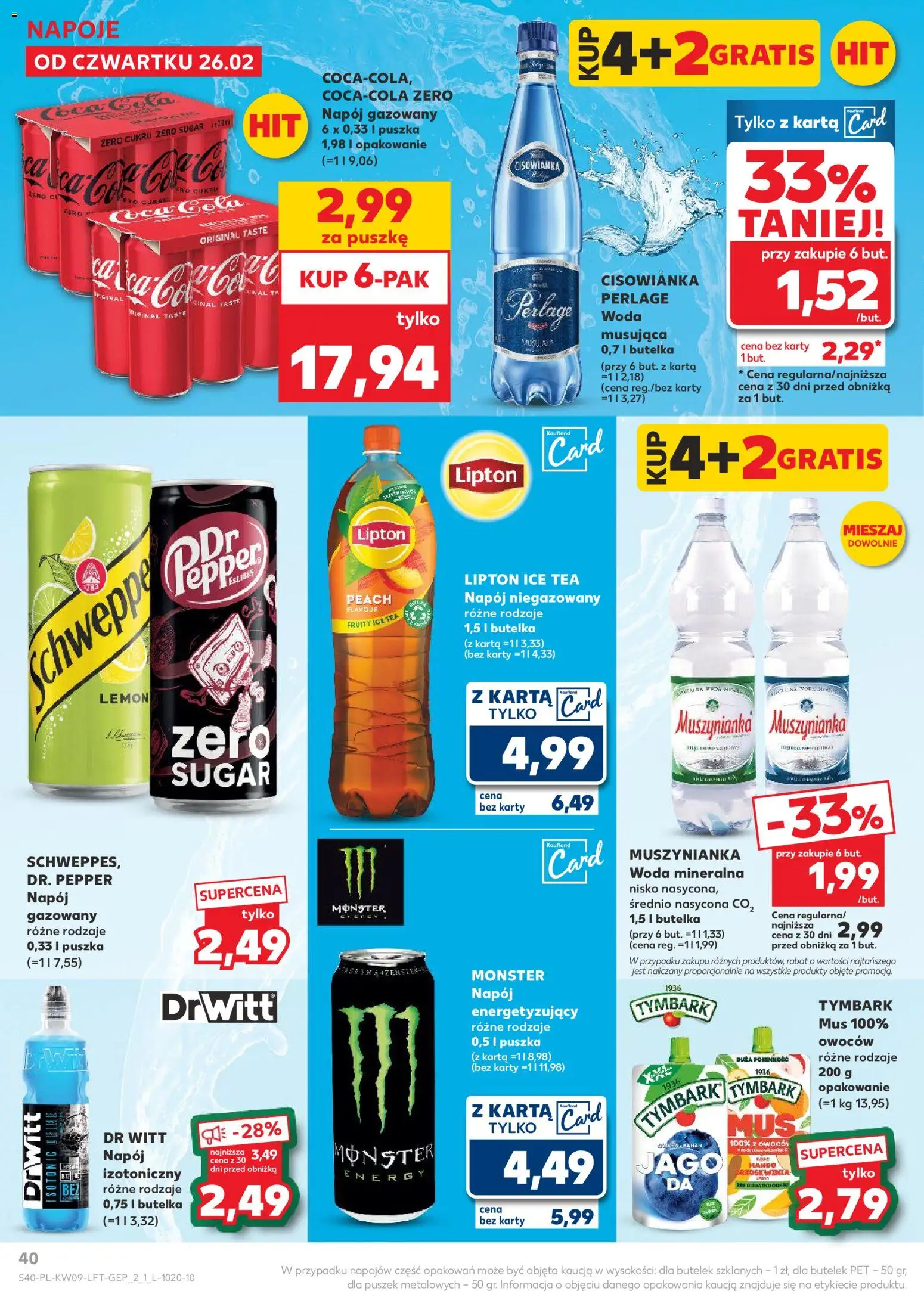 Kaufland gazetka od 26.02.2026 | Strona: 40 | Produkty: Karta, Ice Tea, Muszynianka, Woda