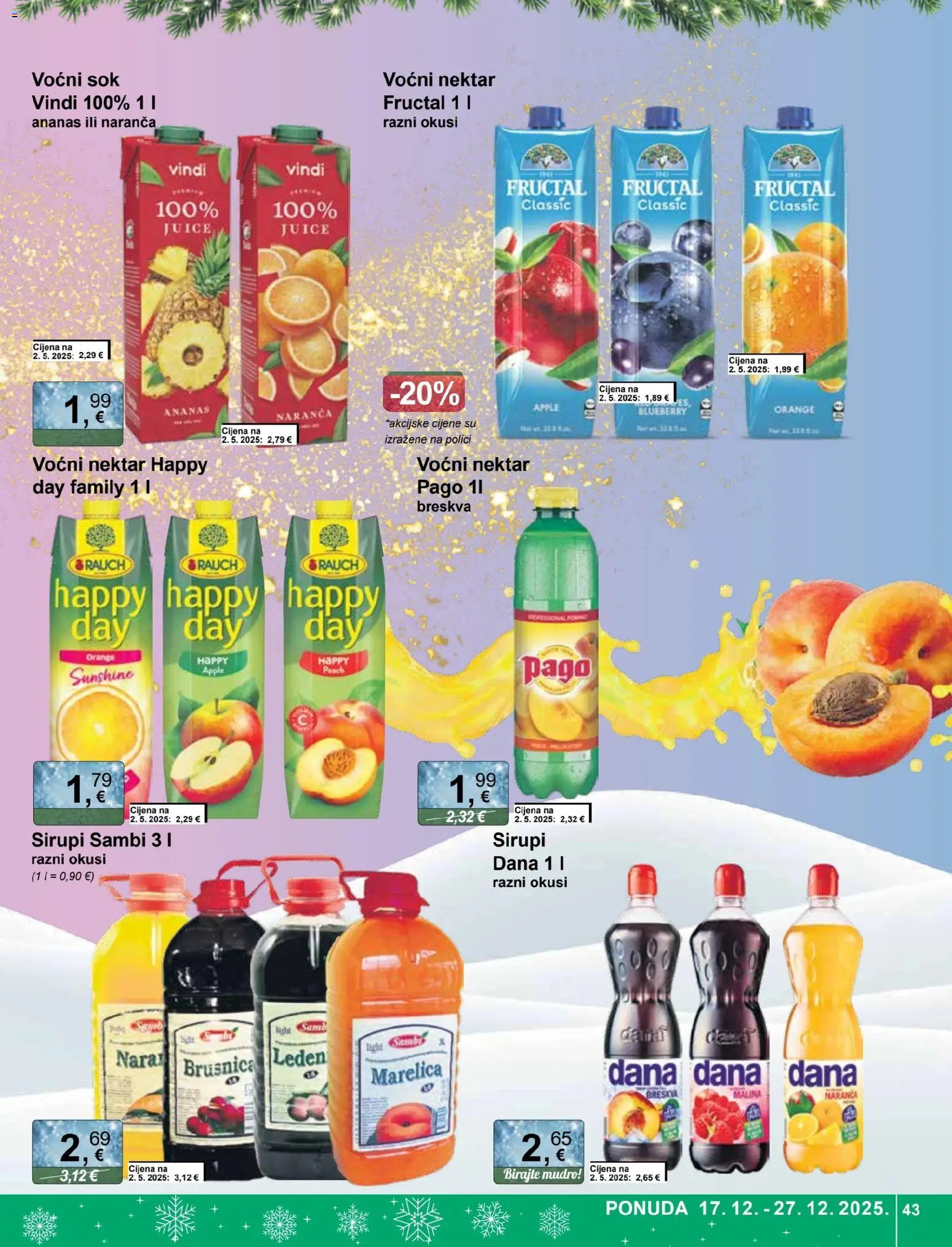 KTC katalog | vrijedi od 17.12.2025 | Stranica: 43 | Proizvodi: Sok, Ananas, Breskva, Brusnica