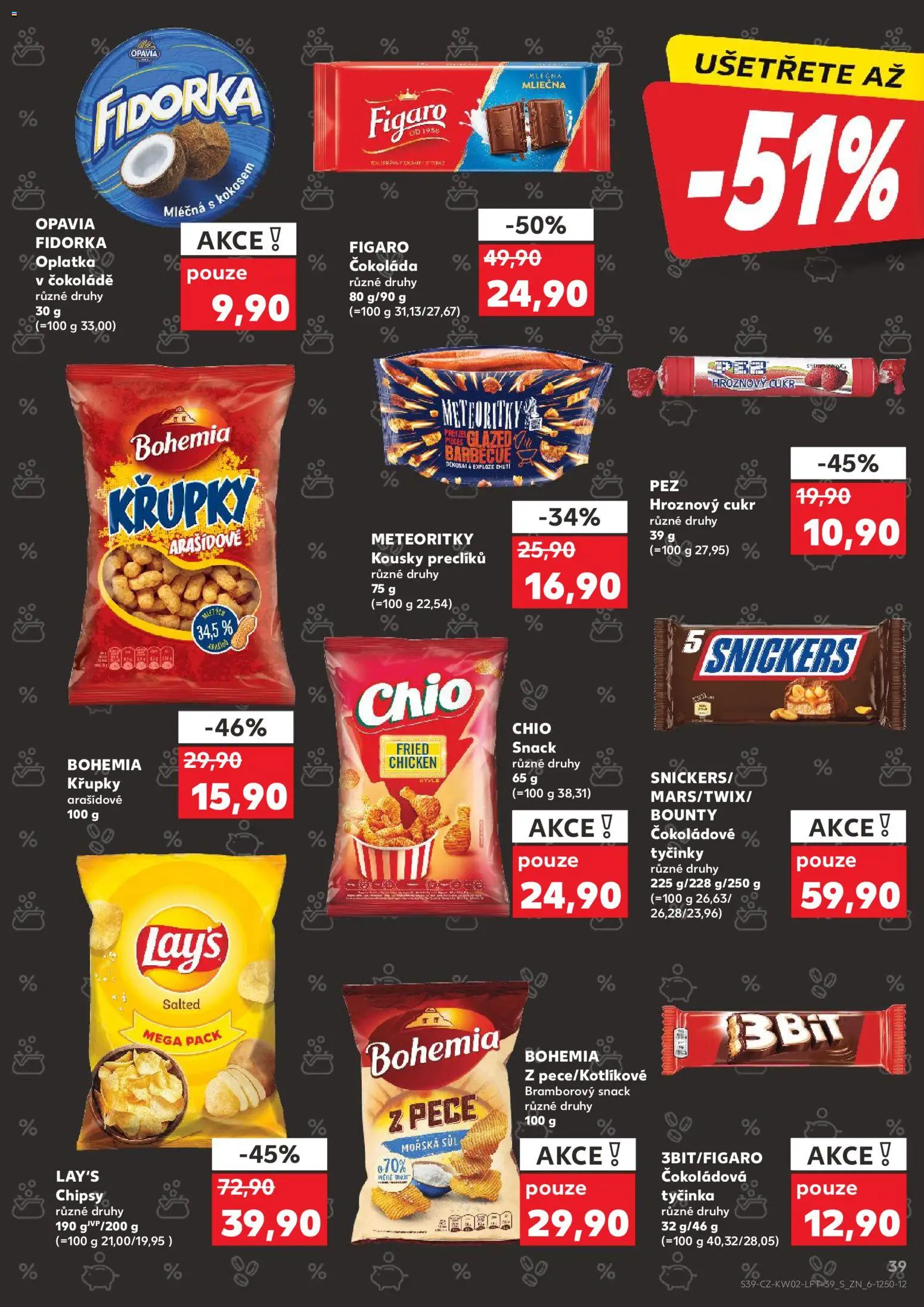 Kaufland leták od 07.01.2026 | Strana: 39 | Produkty: Čokoláda, Cukr, Lay's, Fidorka