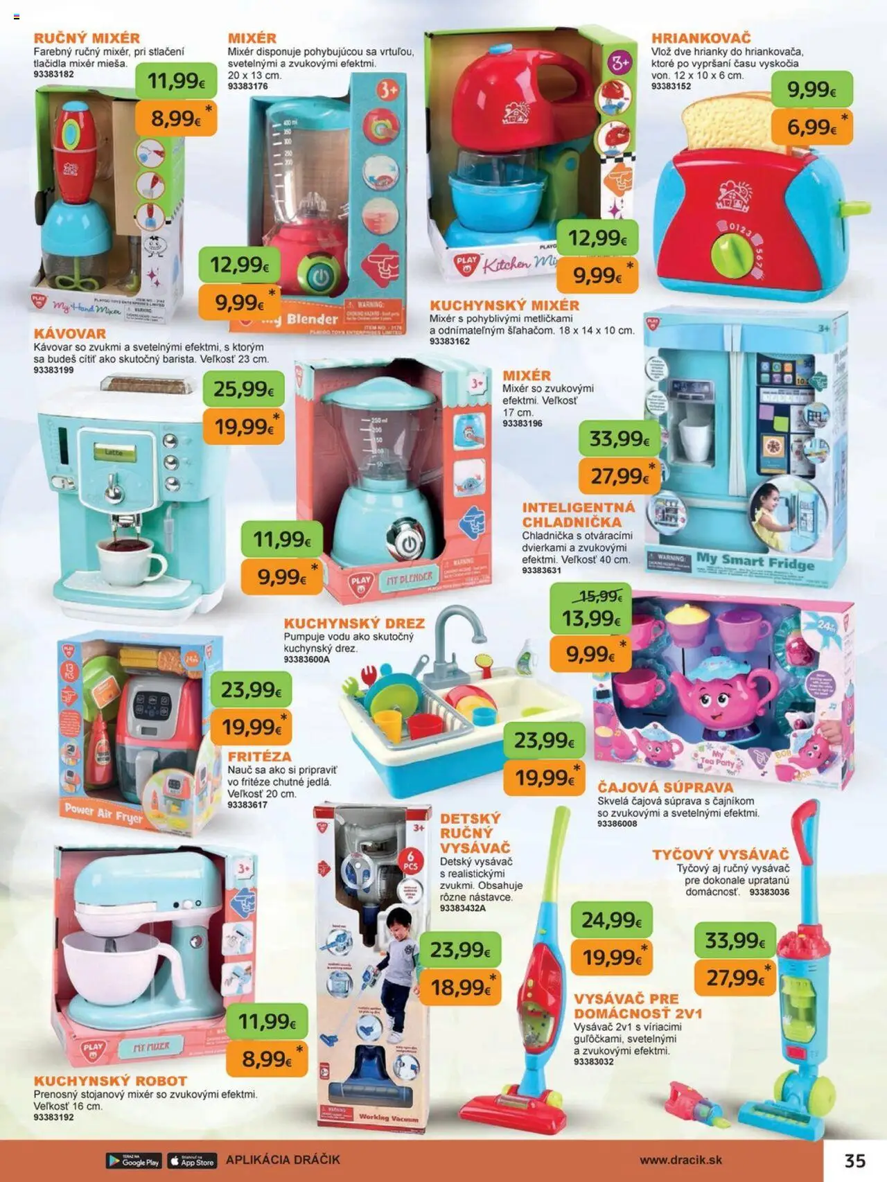 Nové Dráčik akcie – leták je platný od 03.10.2025 | Strana: 35 | Produkty: Drez, Kuchynský drez, Ručný mixér, Chladnička