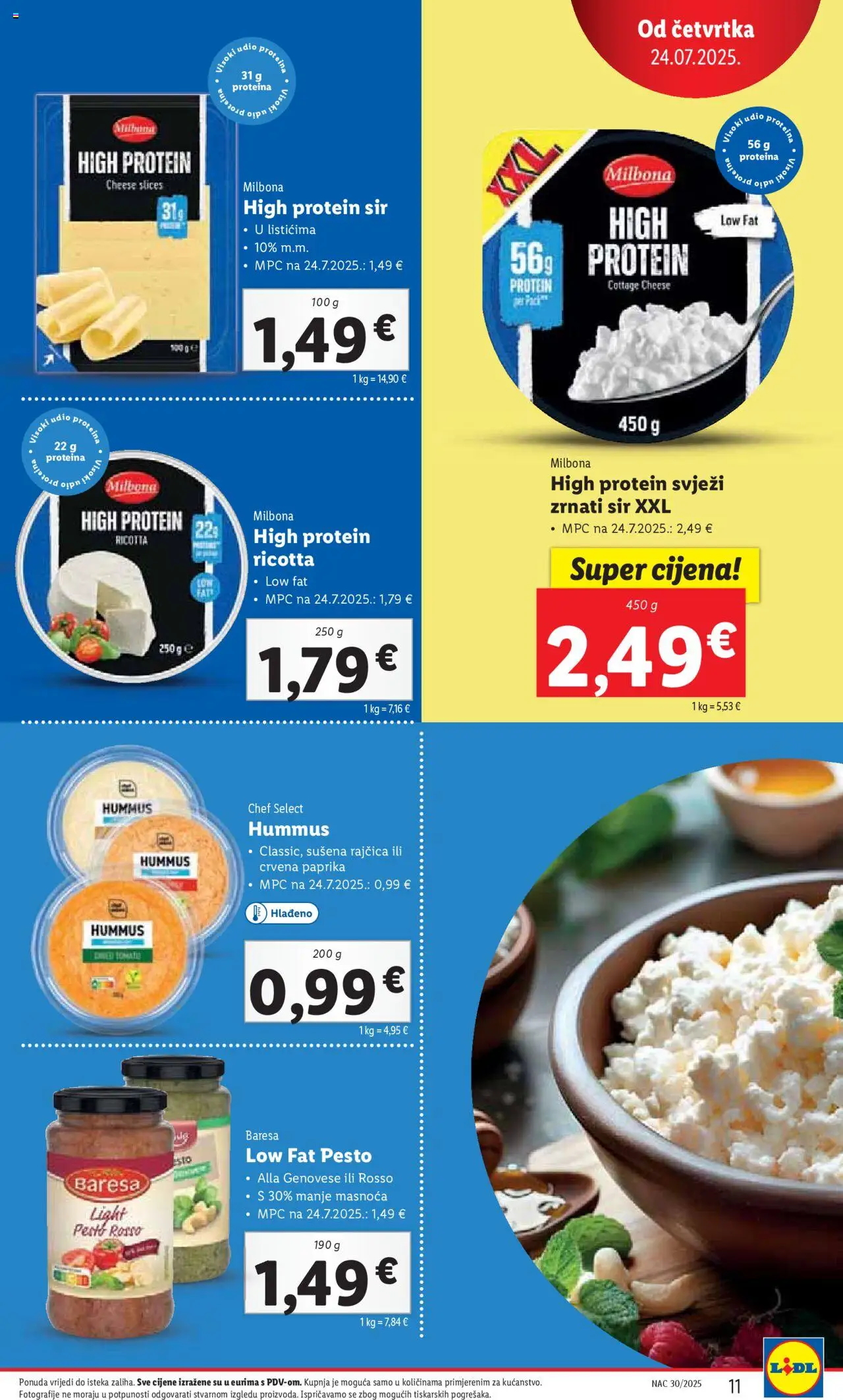 Lidl katalog | vrijedi od 24.07.2025 | Stranica: 11 | Proizvodi: Sir, Paprika, Rajčica