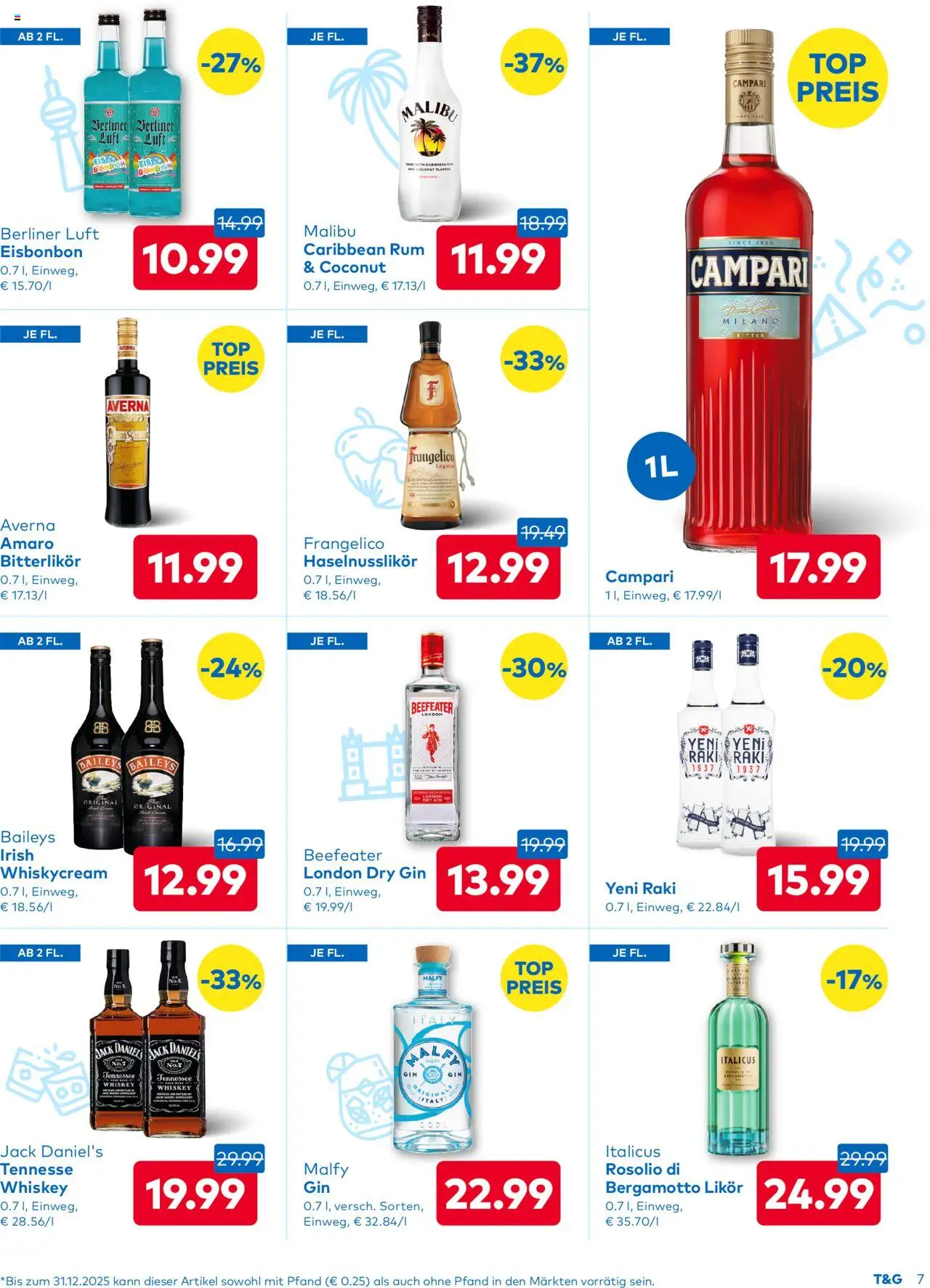 T&G - T&G Flugblatt - Kärnten gültig ab 13.08.2025 | Seite: 7 | Produkte: Gin, Whiskey, Nauriit