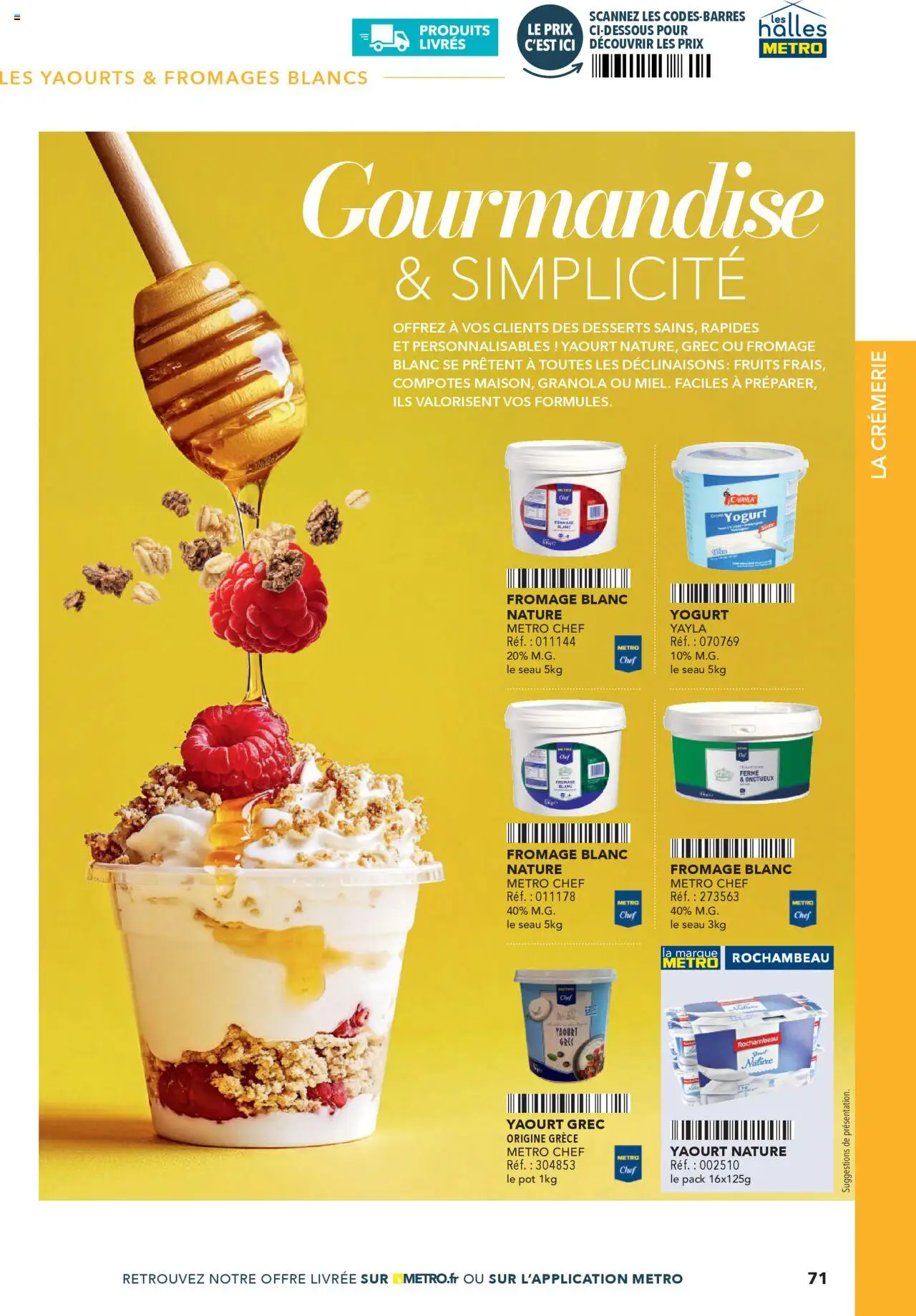 | Page: 71 | Produits: Yaourts, Fromage blanc nature, Fromage blanc, Granola