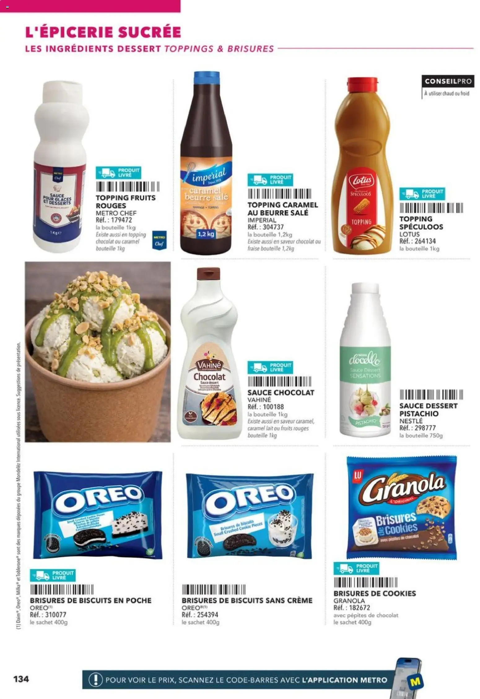 {H1} | Page: 134 | Produits: Glaces, Cookies, Lait, Chocolat