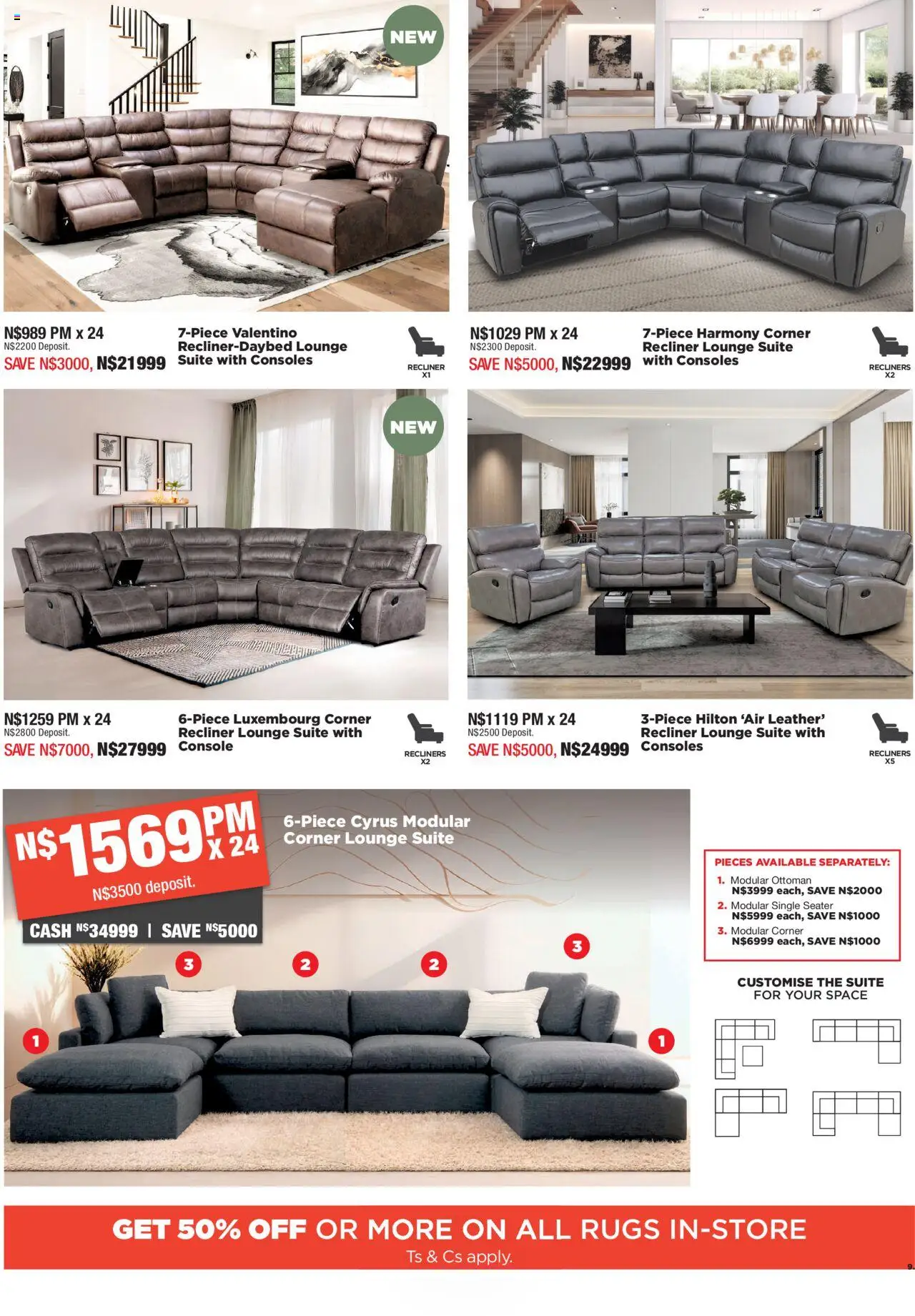 New House and Home catalogue – valid from 22.09.2025 | Page: 9 | Products: Seater, Lounge suite, Ottoman