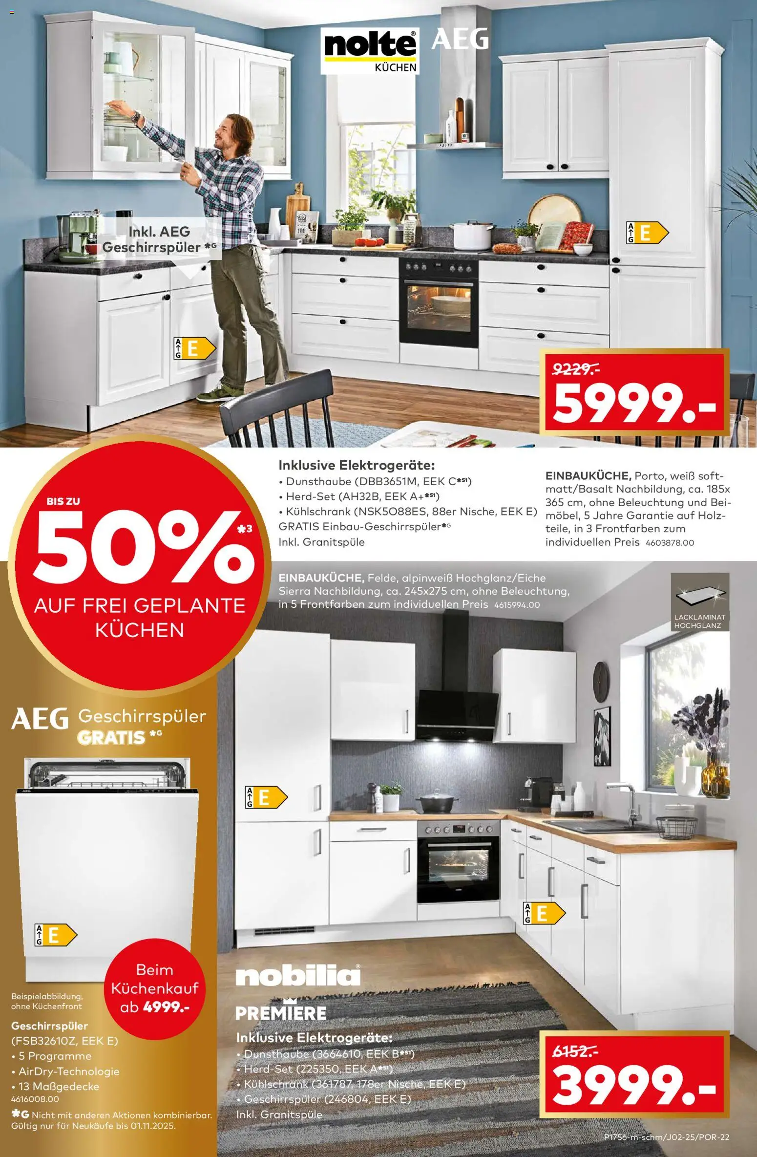 Porta! Möbiläums-Spar-Show mit Guido Cantz und 25% auf ALLE Möbel - Bad Vilbel-Dortelweil – gültig ab 27.10.2025 | Seite: 9 | Produkte: AEG, Geschirrspüler, Kühlschrank, Kuchen