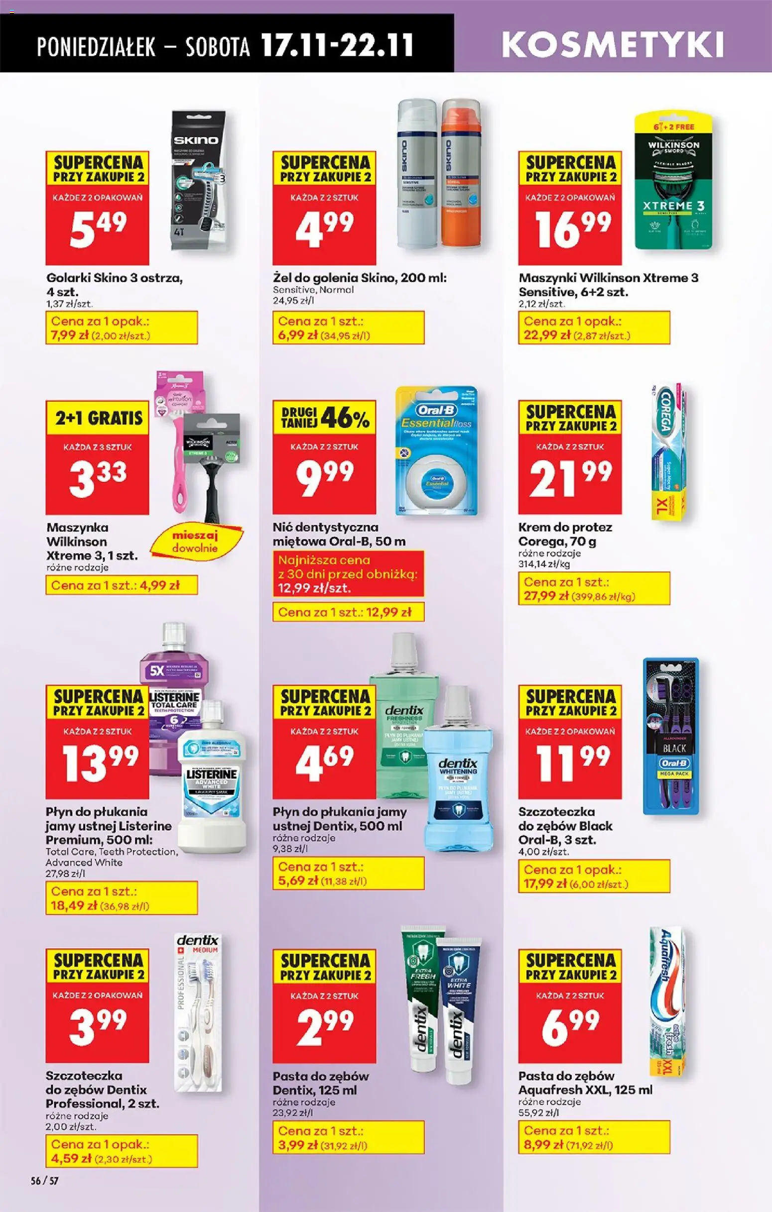 Biedronka gazetka od 17.11.2025 | Strona: 76 | Produkty: Kosmetyki, Krem, Pasta do zębów, Płyn do płukania jamy ustnej