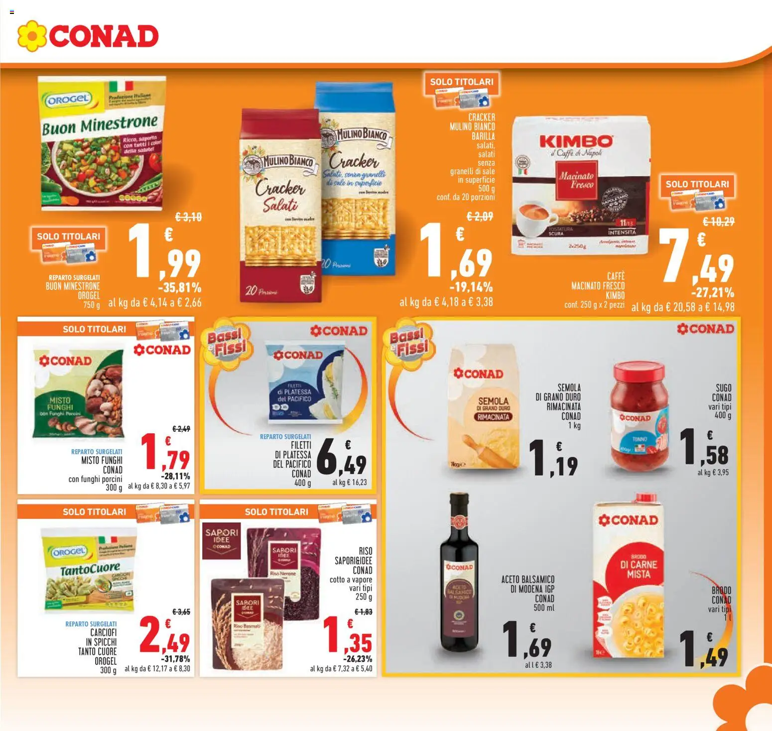 Volantino Conad del 26.02.2026 | Pagina: 15 | Prodotti: Minestrone, Riso Basmati, Crackers, Aceto