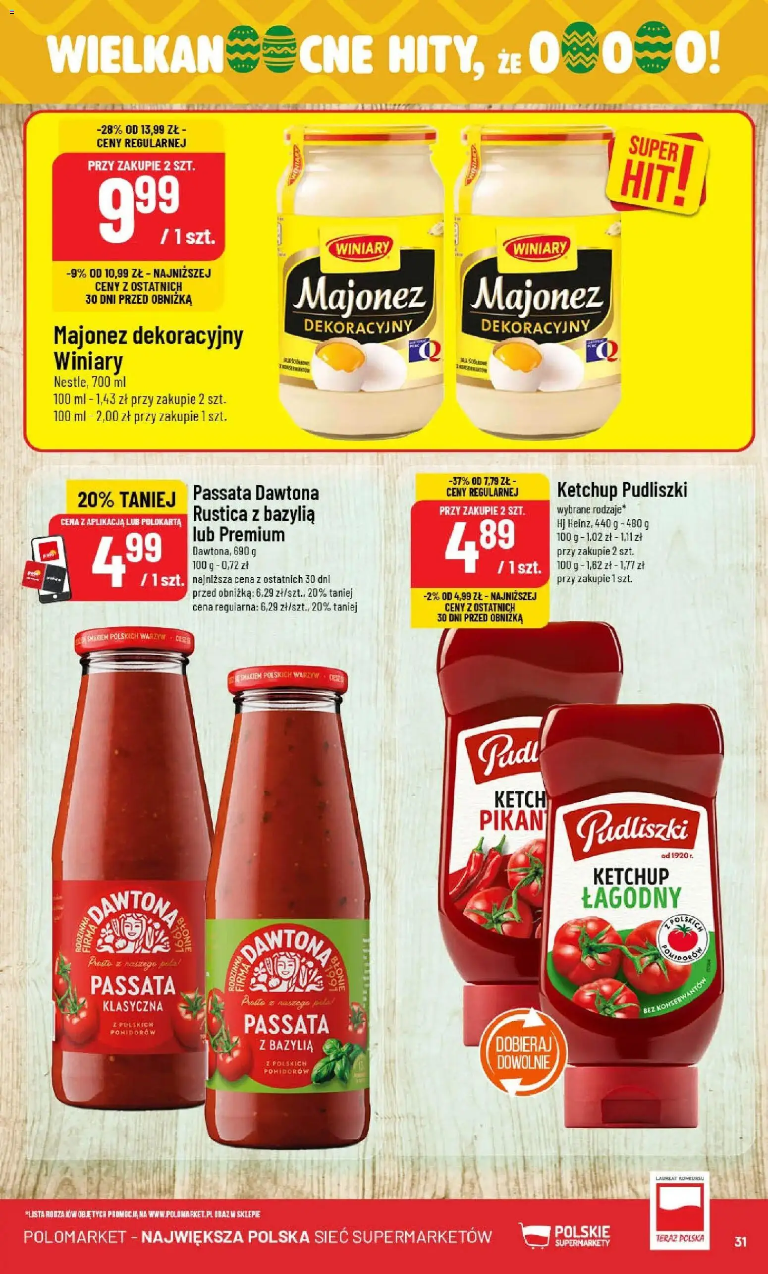 POLOmarket gazetka od 04.03.2026 | Strona: 31 | Produkty: Ketchup, Ketchup pudliszki, Bazylia, Majonez