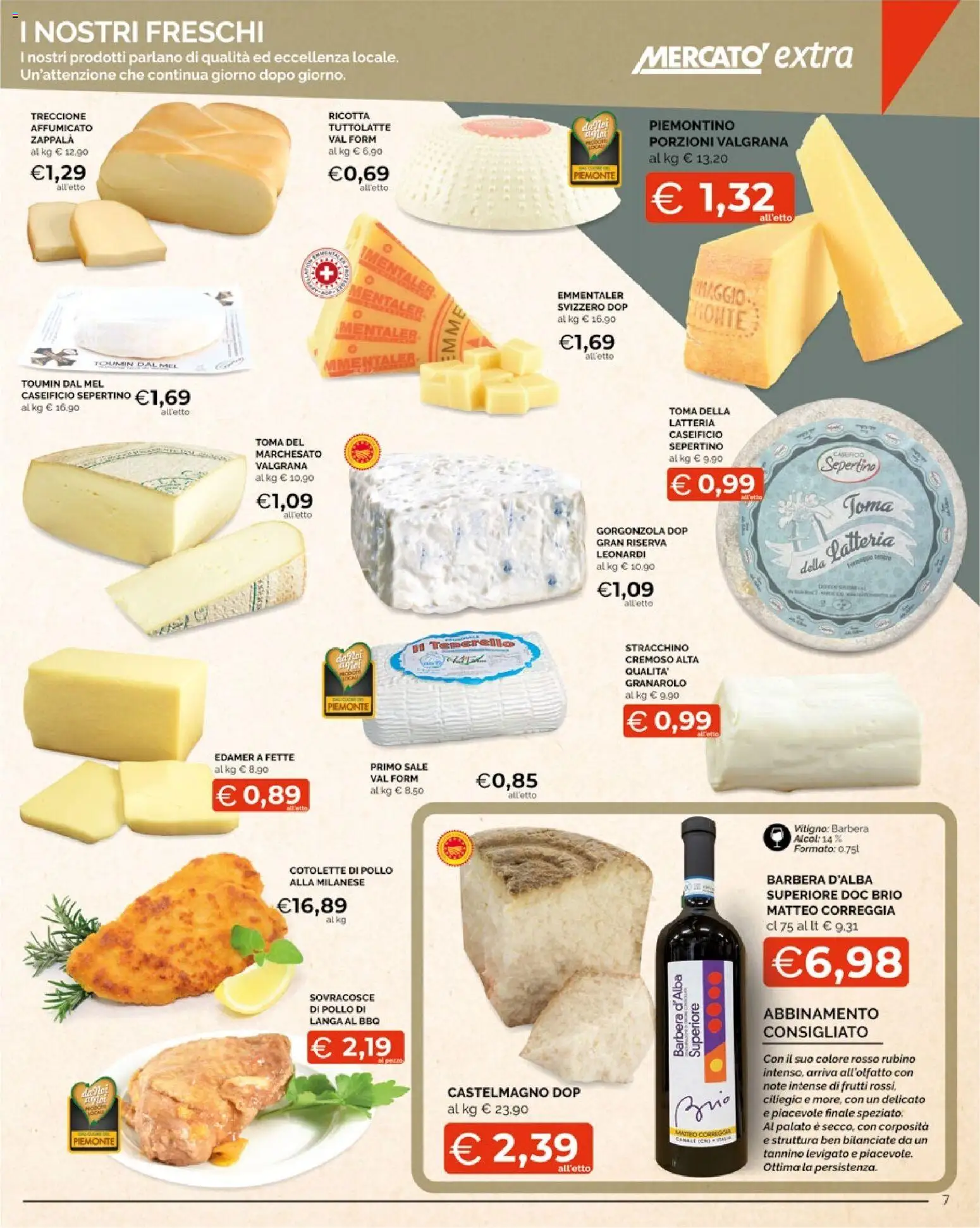 Volantino Mercatò del 10.11.2025 | Pagina: 7 | Prodotti: Pollo, Sale, Ricotta, Gorgonzola