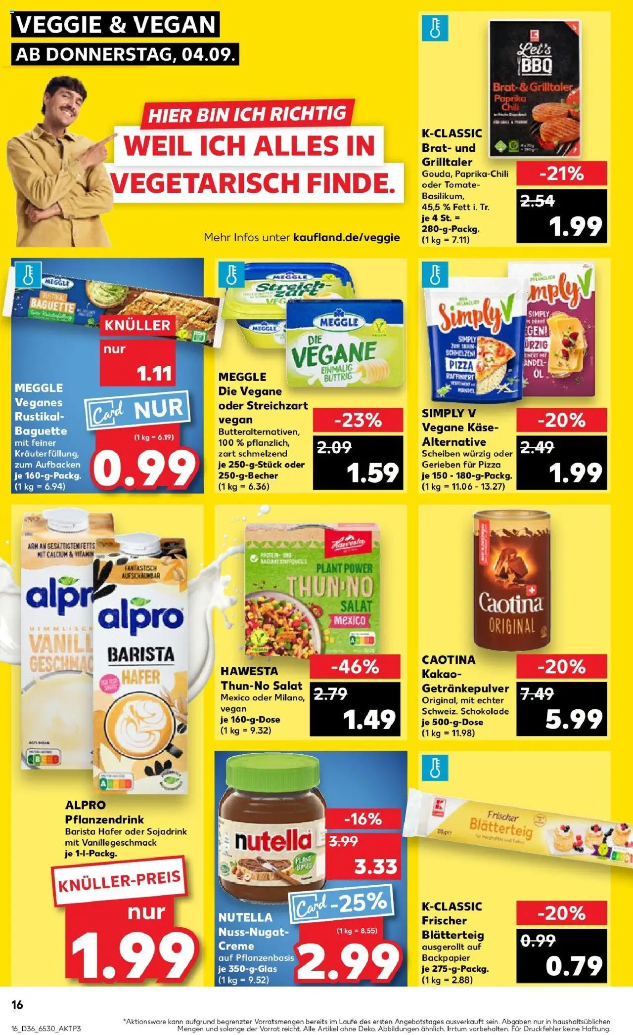 Kaufland prospekt Sonneberg	 – gültig ab 04.09.2025 | Seite: 16 | Produkte: Butter, Käse, Schokolade, Salat