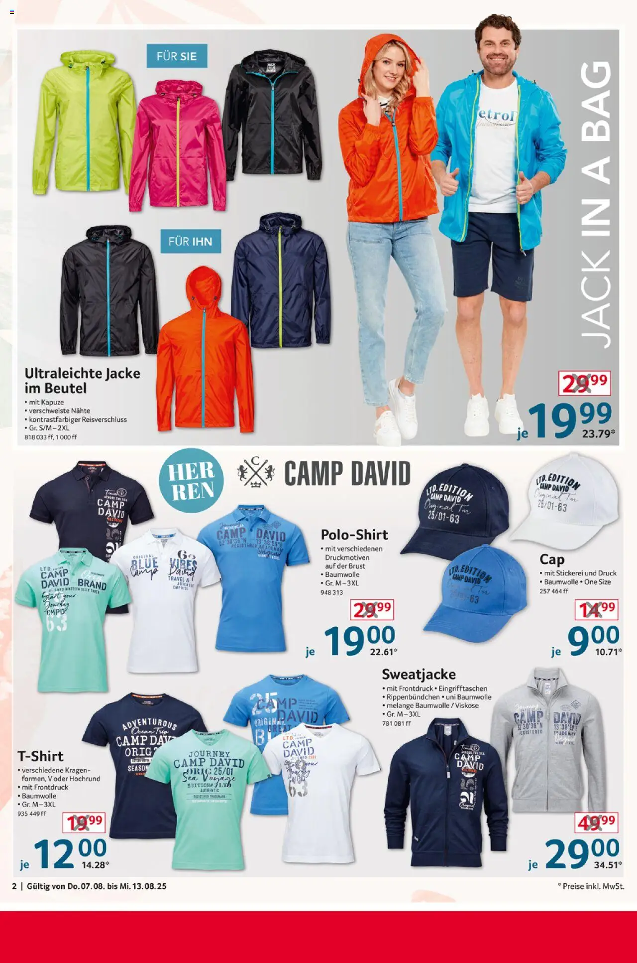 Selgros  Non Food - gültig ab dem 07.08.2025 | Seite: 2 | Produkte: Sweatjacke, Poloshirt, Jacke