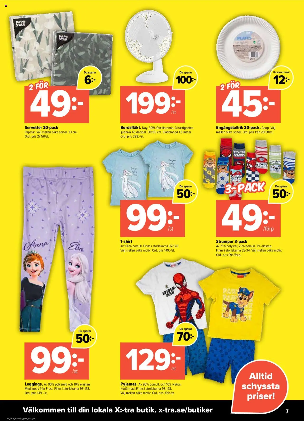 Coop X:-TRA reklamblad aktuell från 09.06.2025 | Sida: 7 | Produkter: Strumpor, Servetter