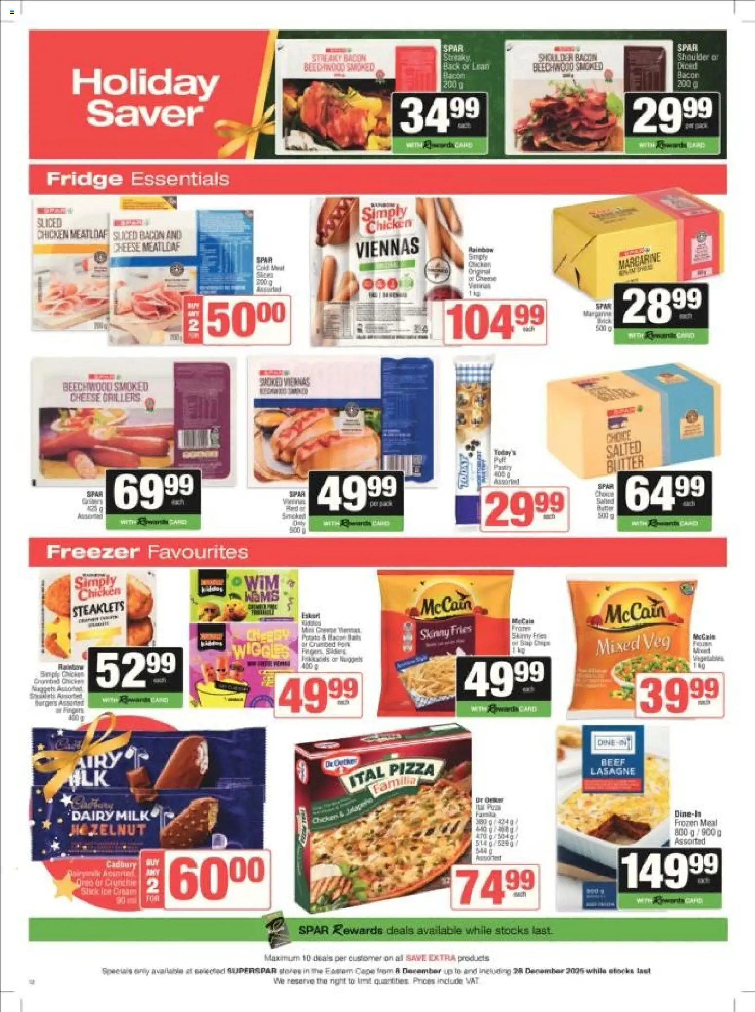 New Superspar catalogue – valid from 08.12.2025 | Page: 12 | Products: Fridge, Milk, Cream, Bacon