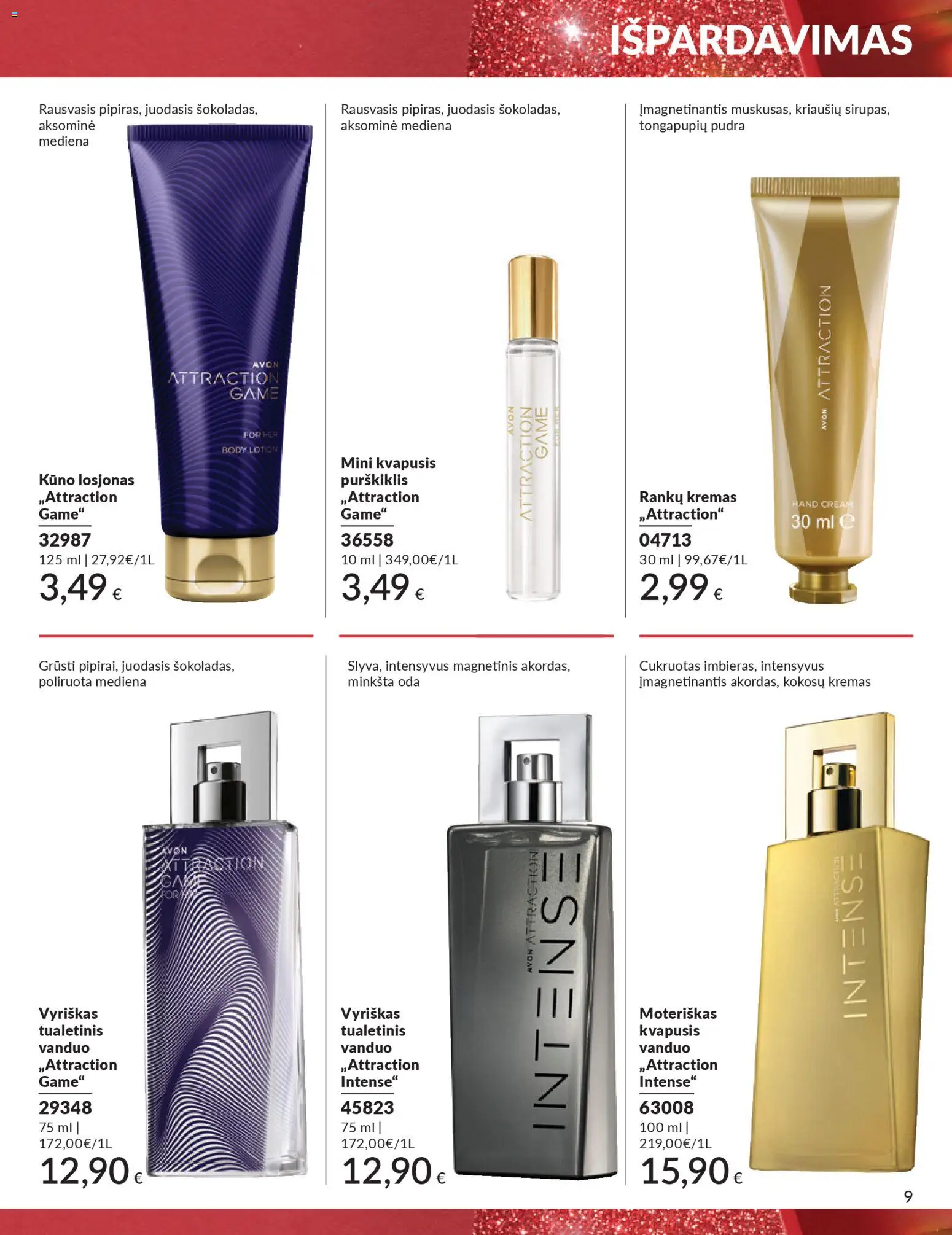 AVON akcijos nuo 01.12.2025 | Puslapis: 9 | Prekių: Kvapusis vanduo, Pudra, Kremas