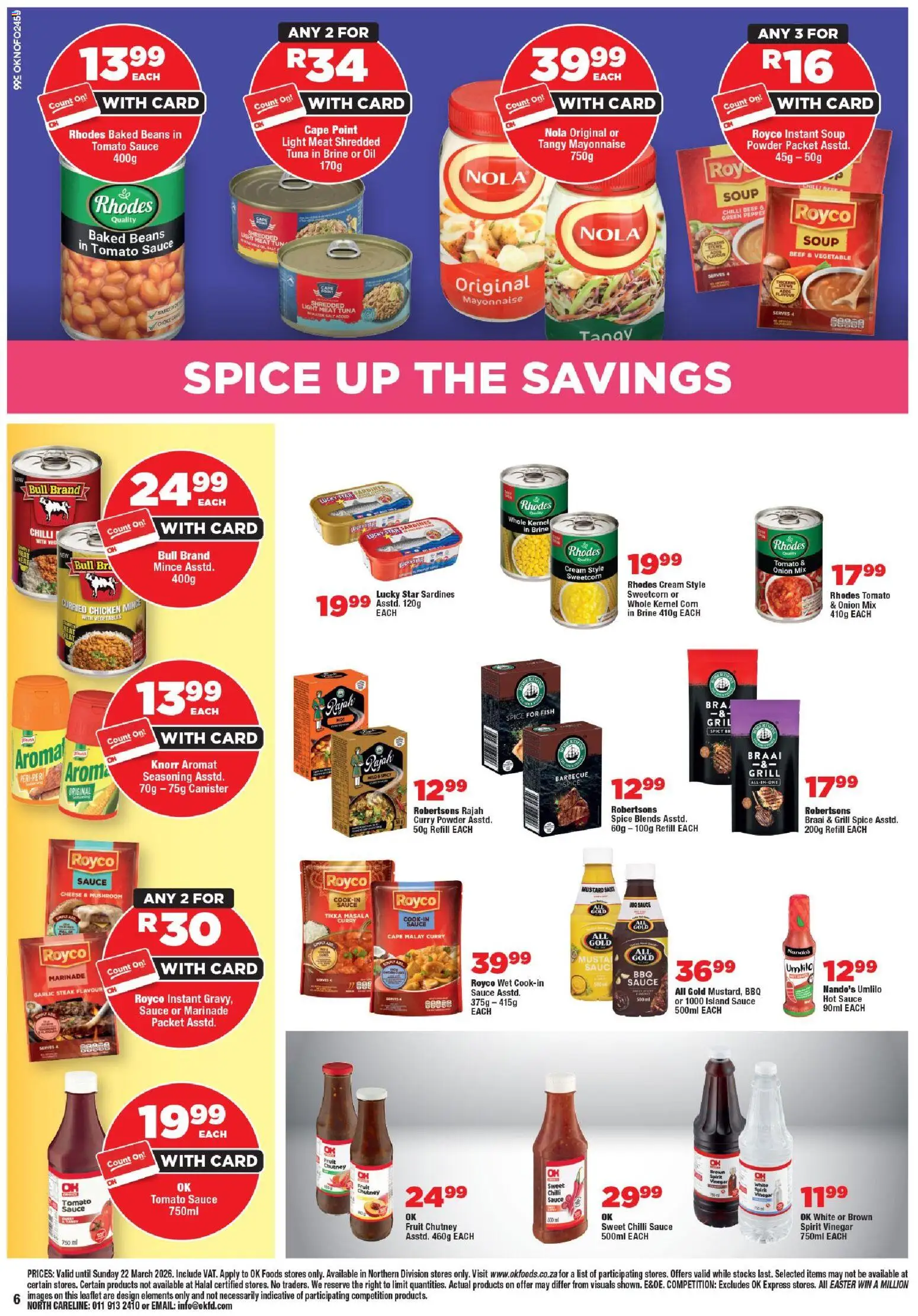 New OK Foods catalogue – valid from 11.03.2026 | Page: 6 | Products: Beans, Steak, Aromat, Chilli