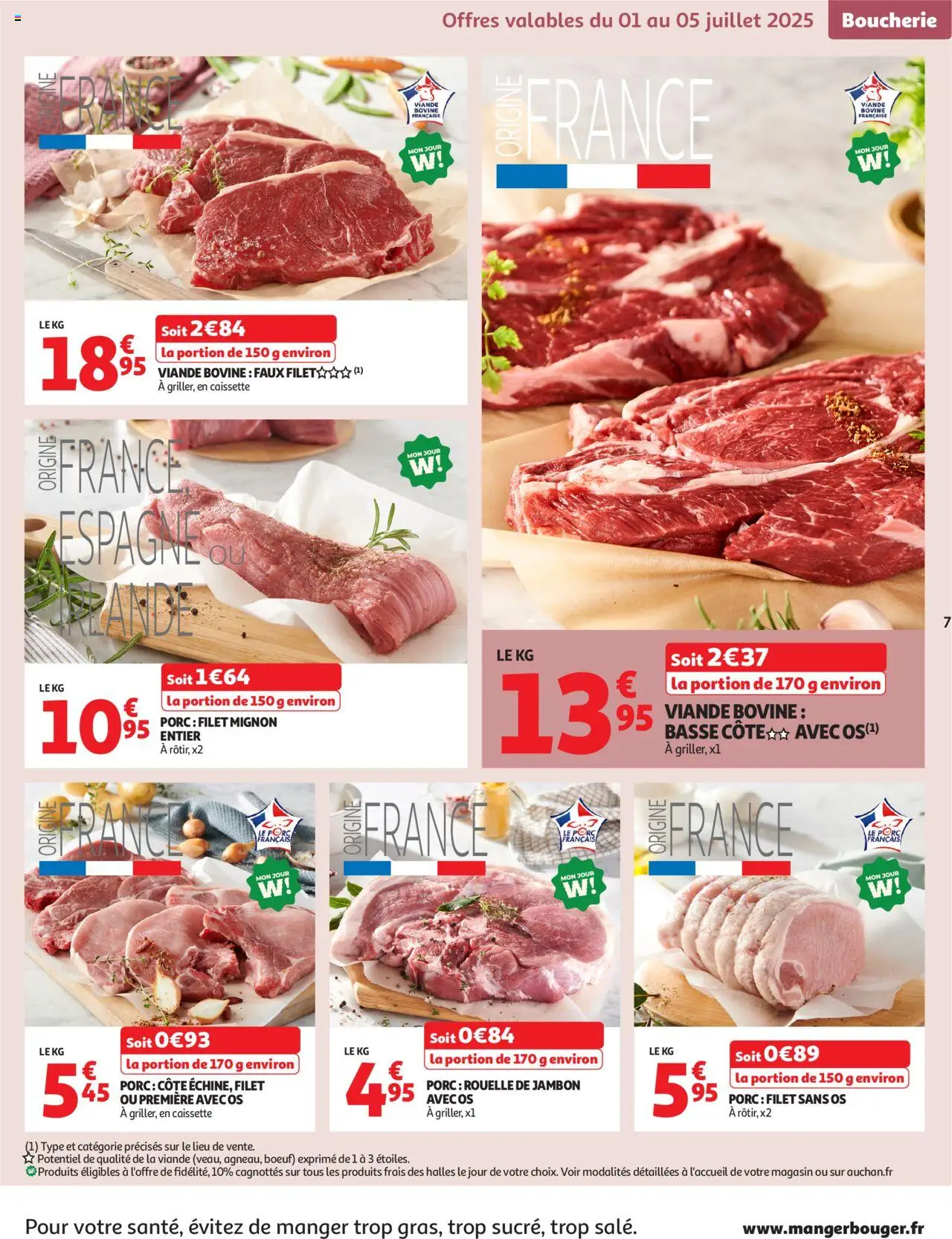  | Page: 7 | Produits: Viande, Porc, Basse côte, Viande bovine