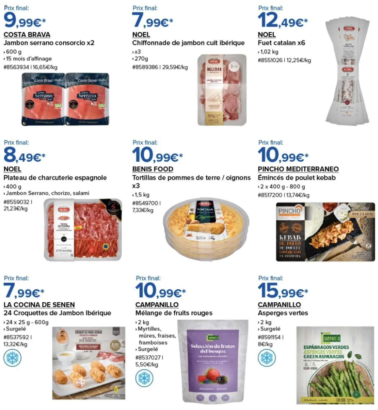 {H1} | Page: 3 | Produits: Tortillas, Jambon serrano, Pommes, Pommes de terre