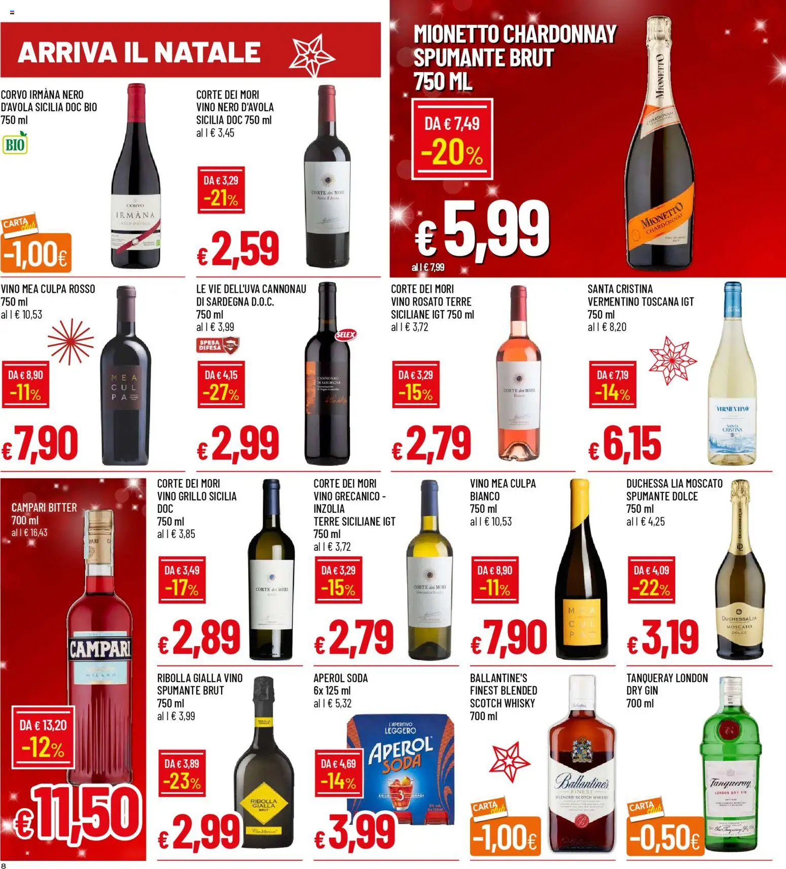 Volantino Famila del 04.12.2025 | Pagina: 8 | Prodotti: Gin, Whisky, Vino, Spumante