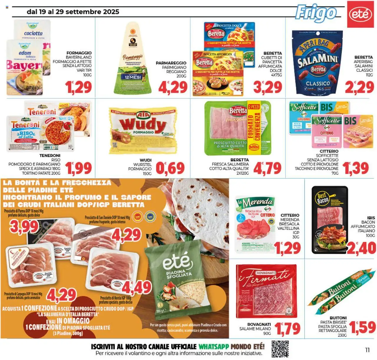 Volantino Eté del 19.09.2025 | Pagina: 11 | Prodotti: Prosciutto Crudo, Pomodoro, Prosciutto, Profumo