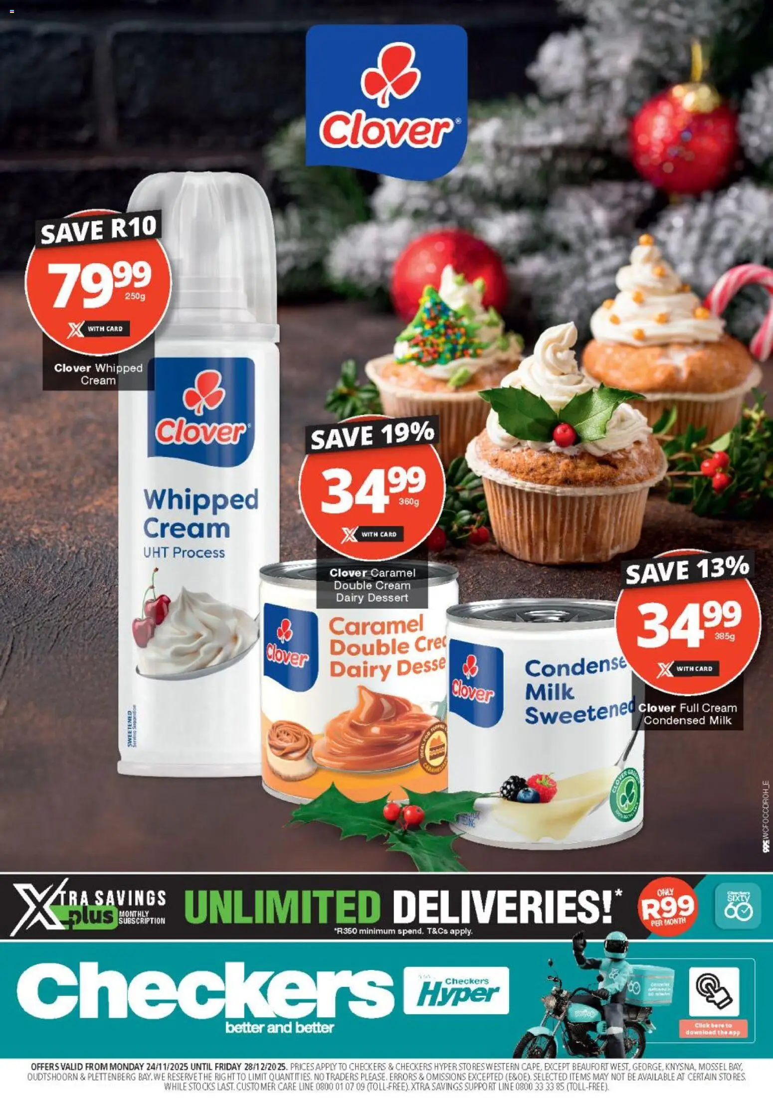 New Checkers catalogue – valid from 24.11.2025 | Page: 1 | Products: Milk, Condensed milk, Cream, Caramel