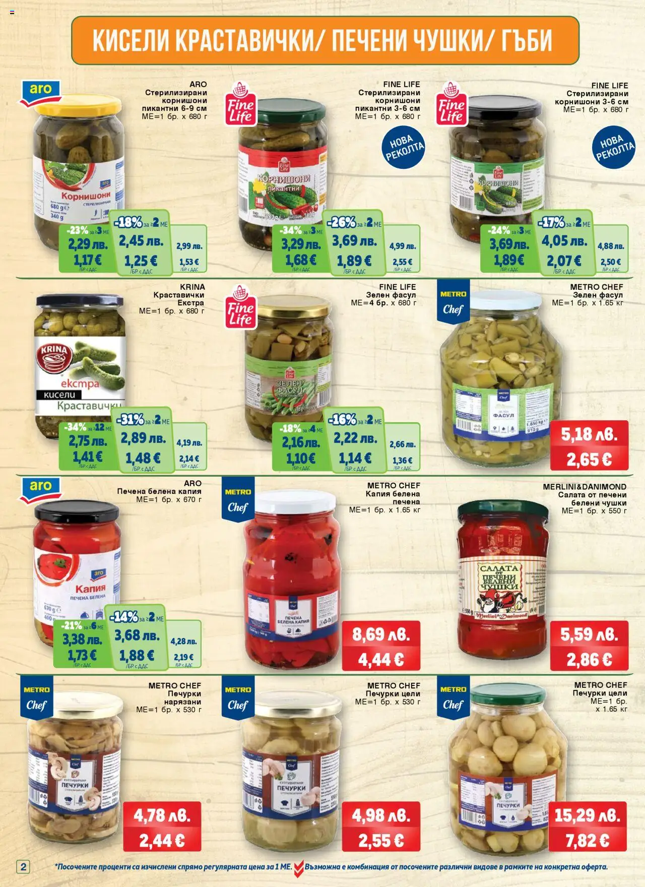 {H1} | Страница: 2 | Продукти: Салата, Корнишони, Гъби