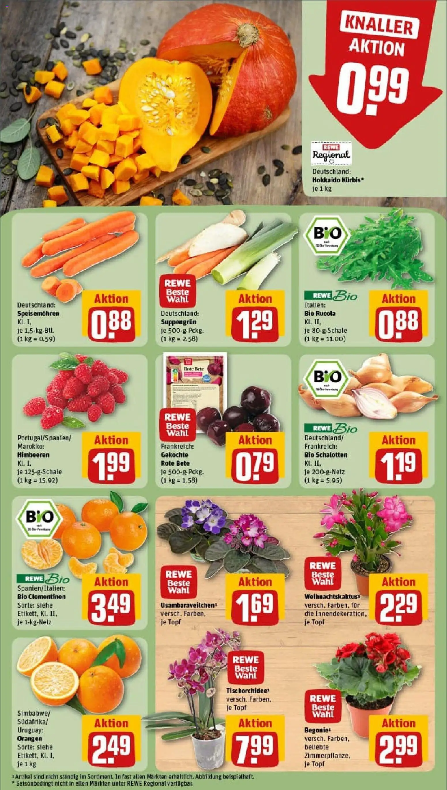 Rewe prospekt Mannheim	 – gültig ab 26.10.2025 | Seite: 9 | Produkte: Himbeeren, Rucola, Orangen, Kürbis