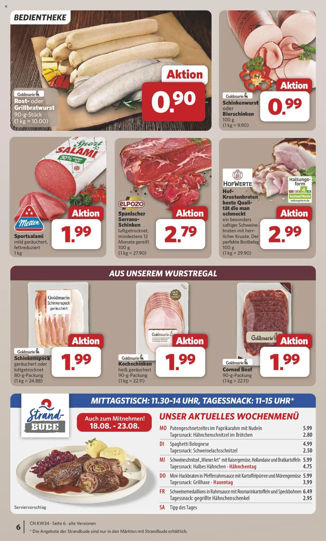 Combi Prospekt 	 - gültig ab dem 18.08.2025 | Seite: 6 | Produkte: Hahnchen, Hahnchenschenkel, Schinken, Nudeln