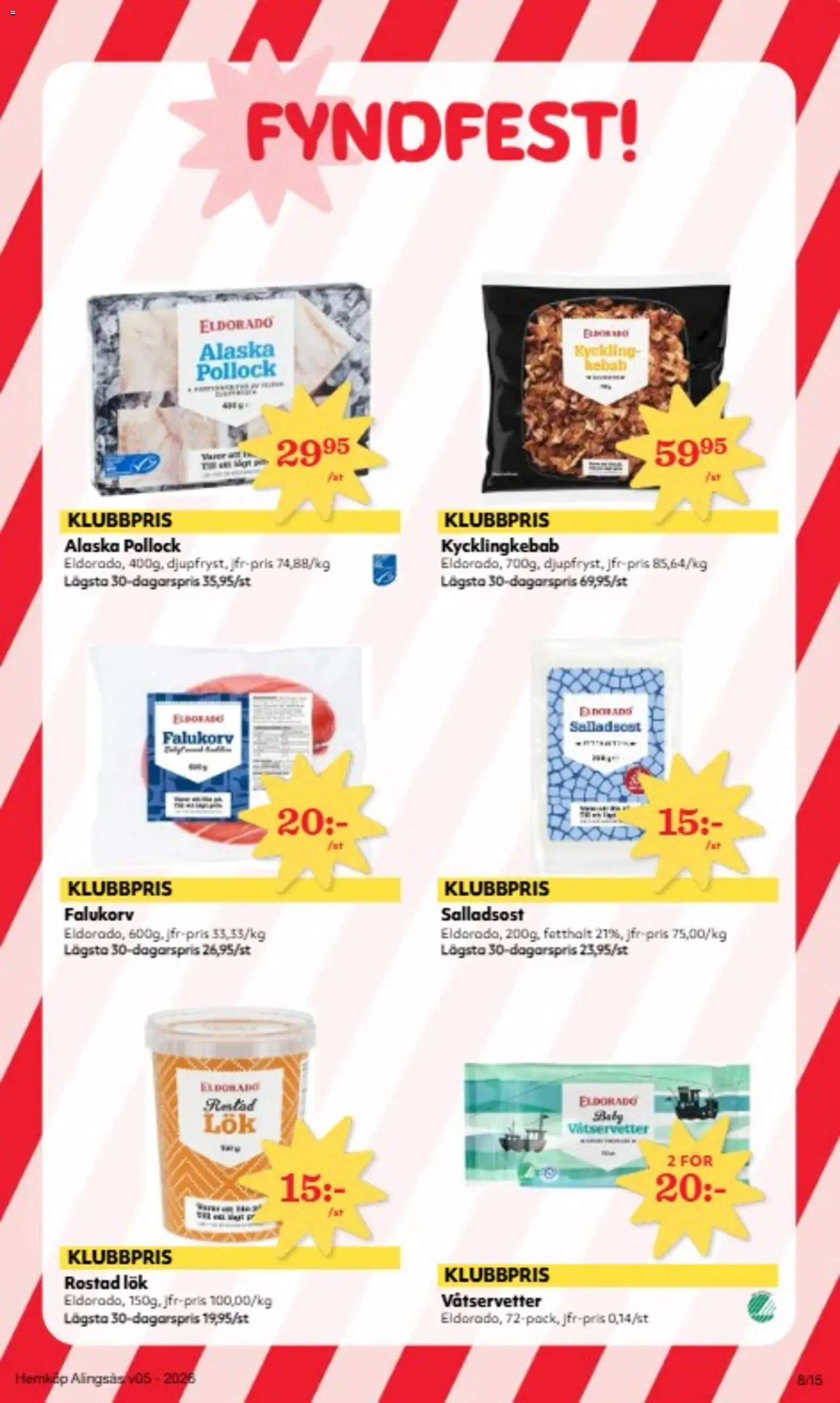 Hemköp reklamblad aktuell från 26.01.2026 | Sida: 8 | Produkter: Falukorv, Rostad lök