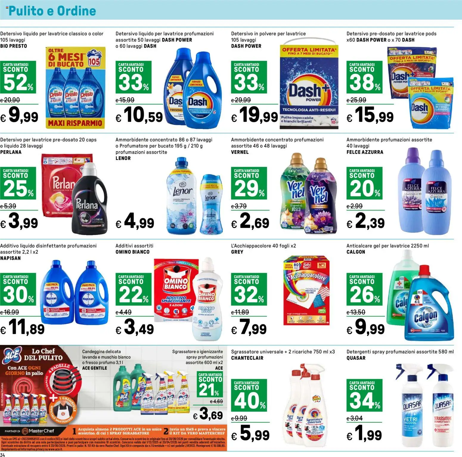 Volantino Iper del 15.12.2025 | Pagina: 34 | Prodotti: Detersivo in polvere, Anticalcare, Sgrassatore, Profumo