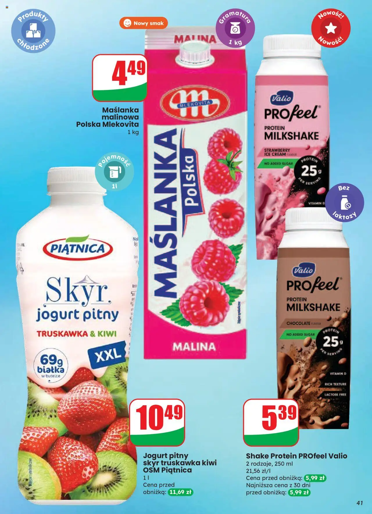 Dino Gazetka od 20.08.2025 | Strona: 41 | Produkty: Maślanka, Jogurt pitny, Jogurt, Kiwi