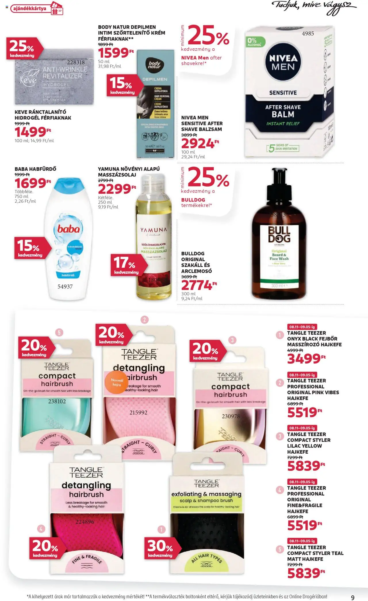 Rossmann akciós ujság - amely érvényes a következő dátumtól: 11.08.2025 | Oldal: 9 | Termékek: Body, Masszázsolaj, Szőrtelenítő, Szőrtelenítő krém