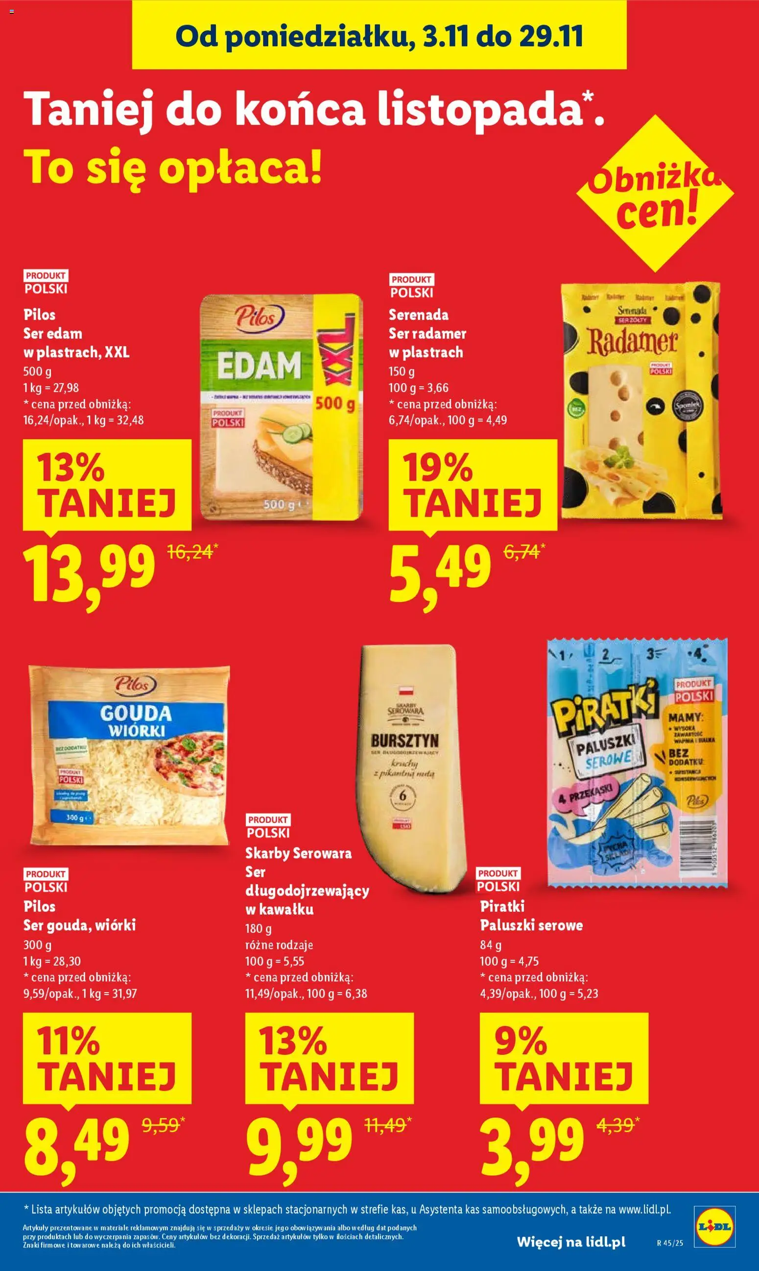 Lidl Gazetka od 06.11.2025 | Strona: 37 | Produkty: Ser żółty, Paluszki, Ser, Paluszki serowe