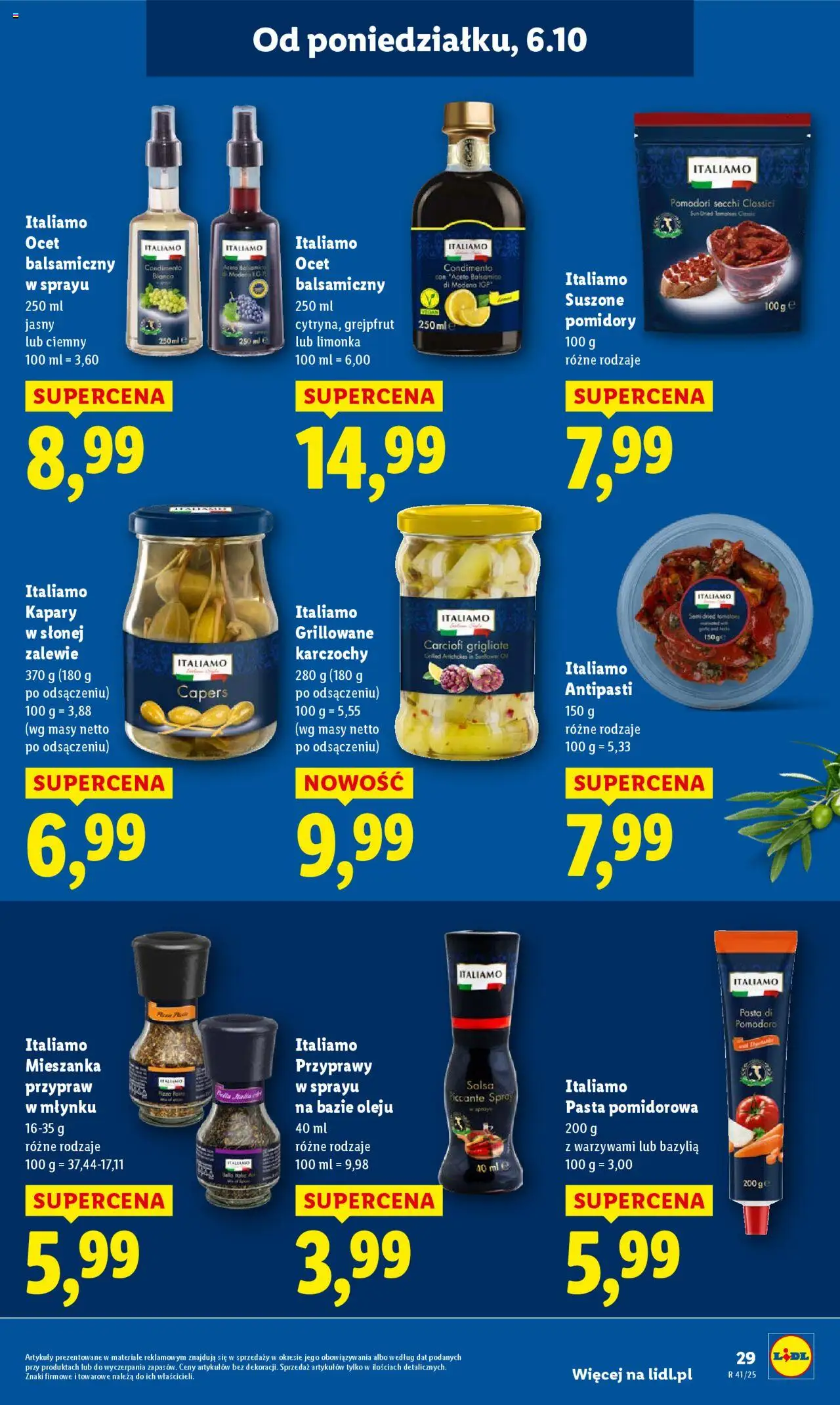 Lidl Gazetka od 06.10.2025 | Strona: 29 | Produkty: Limonka, Kapary, Suszone pomidory, Ocet balsamiczny