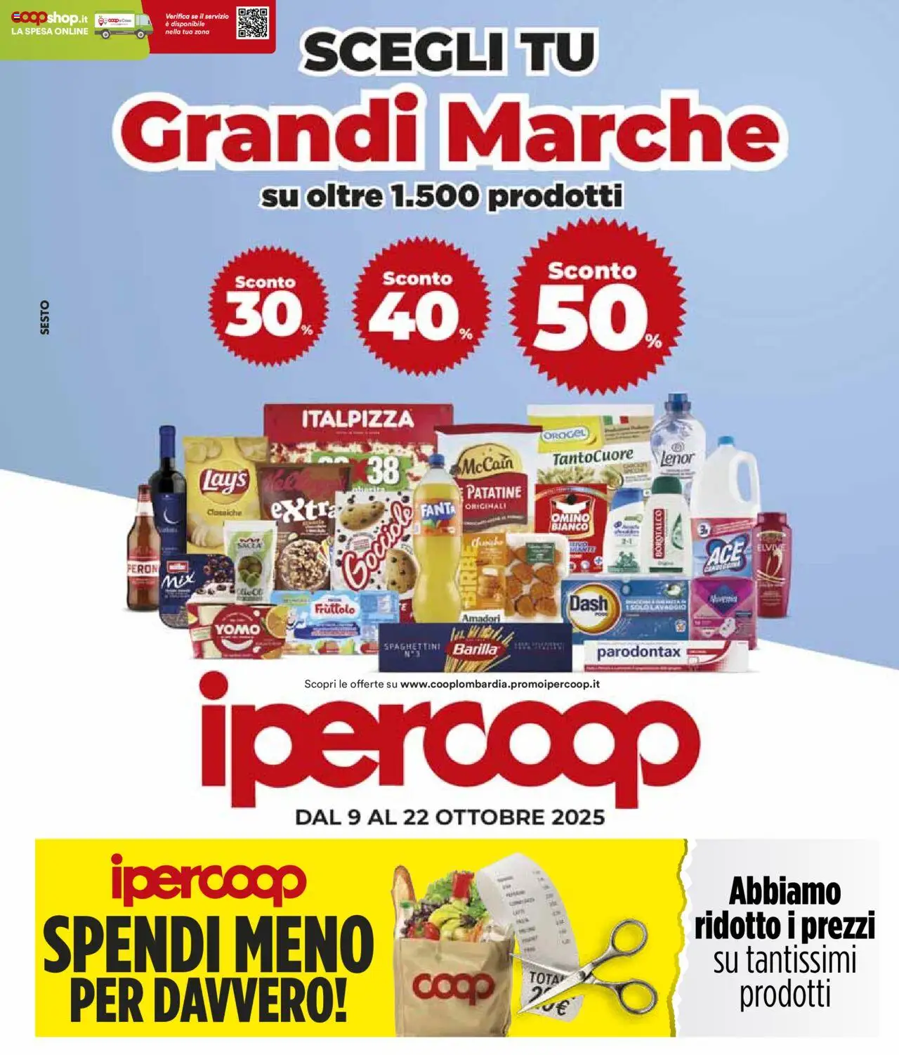 Volantino Ipercoop del 09.10.2025 | Pagina: 1 | Prodotti: Patatine, Fanta