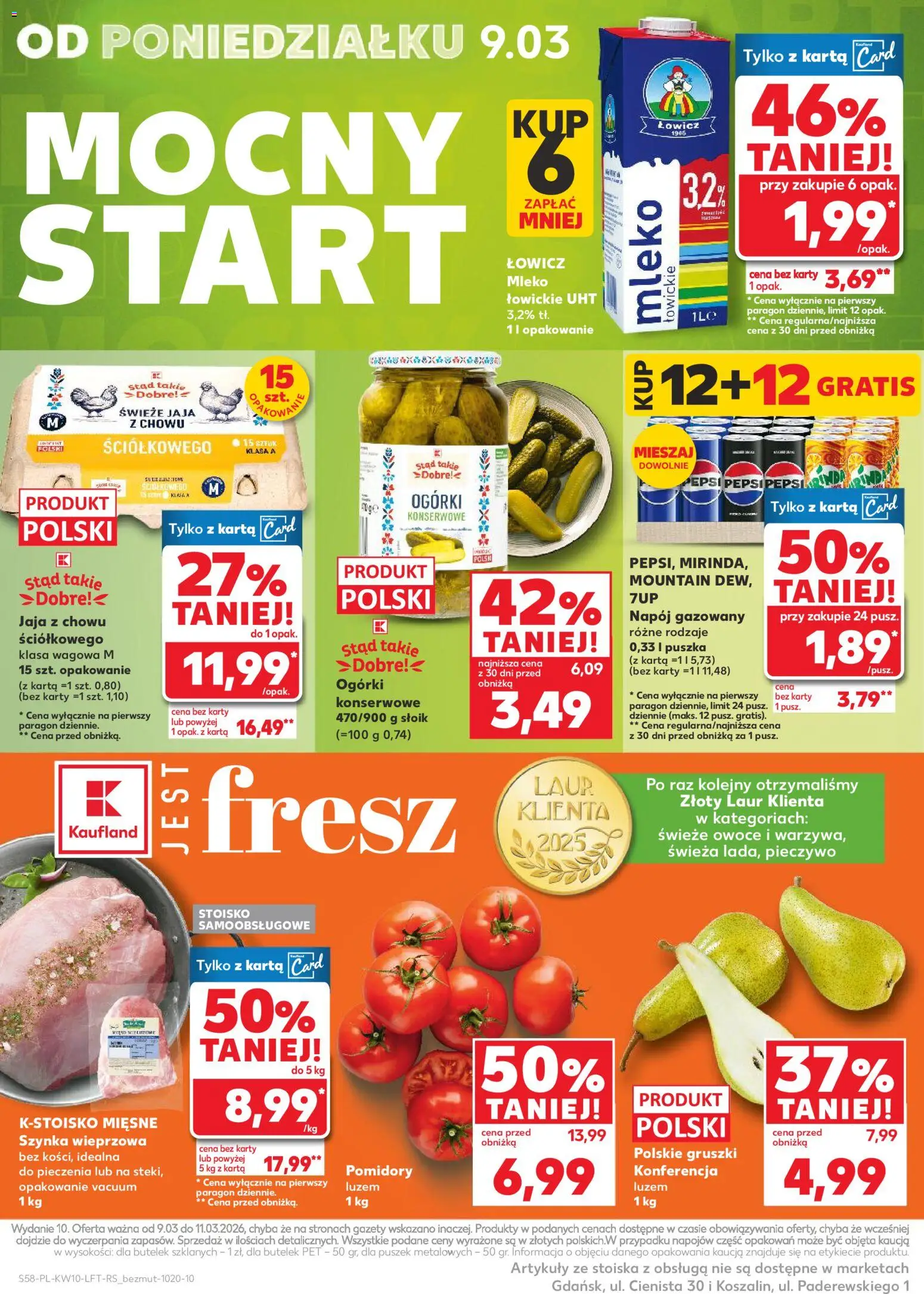 Kaufland gazetka od 05.03.2026 | Strona: 58 | Produkty: Pieczywo, Karta, Szynka wieprzowa, Mleko