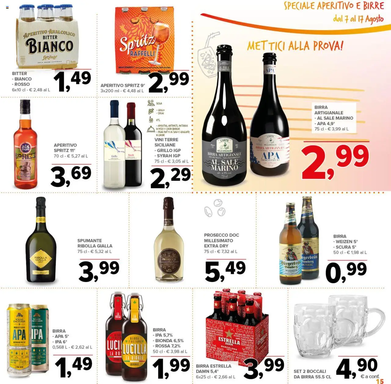 Volantino Todis del 07.08.2025 | Pagina: 15 | Prodotti: Pesce, Prosecco, Sale, Spumante