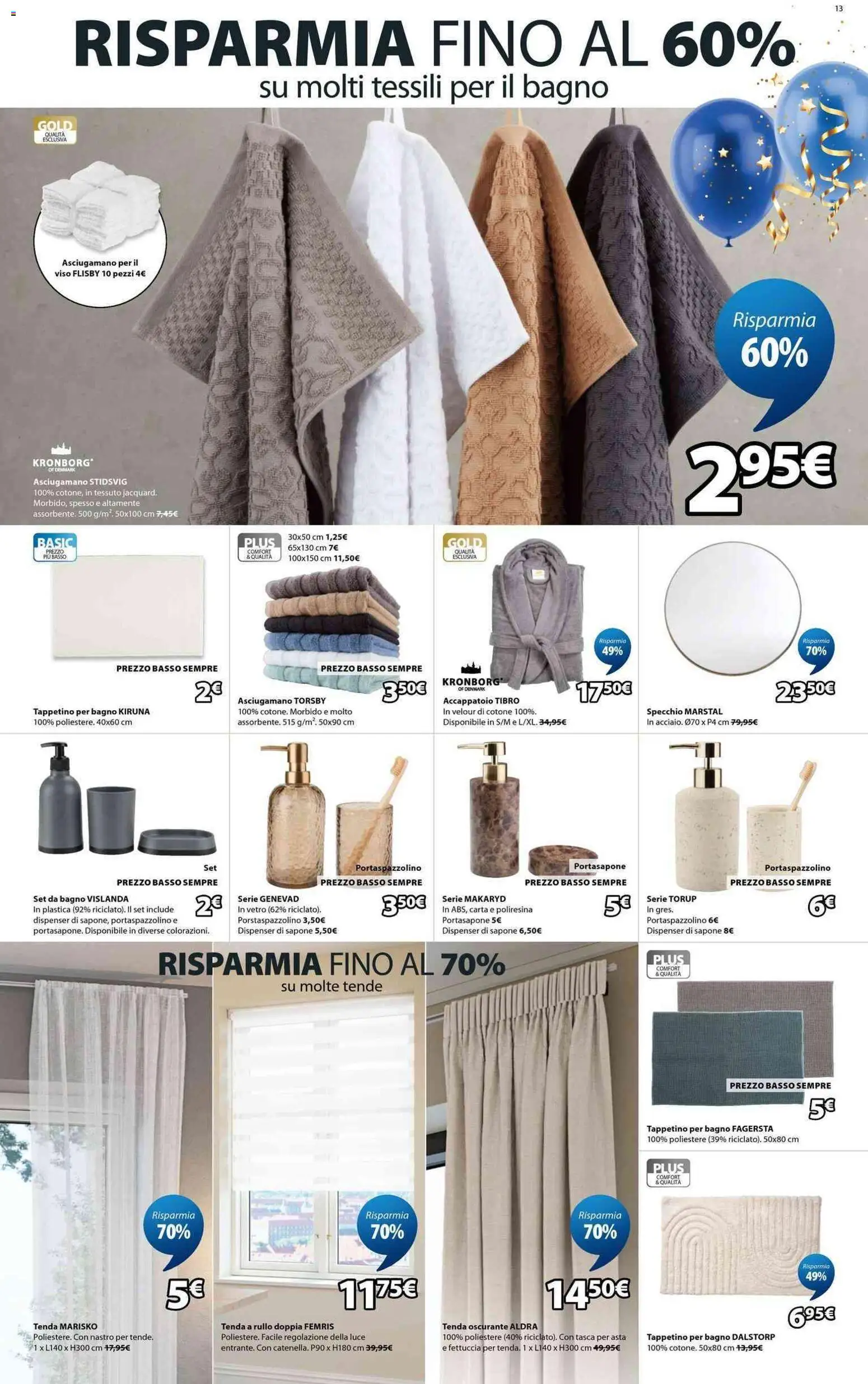 Volantino JYSK del 24.04.2026 | Pagina: 13 | Prodotti: Sapone, Accappatoio, Bagno, Specchio