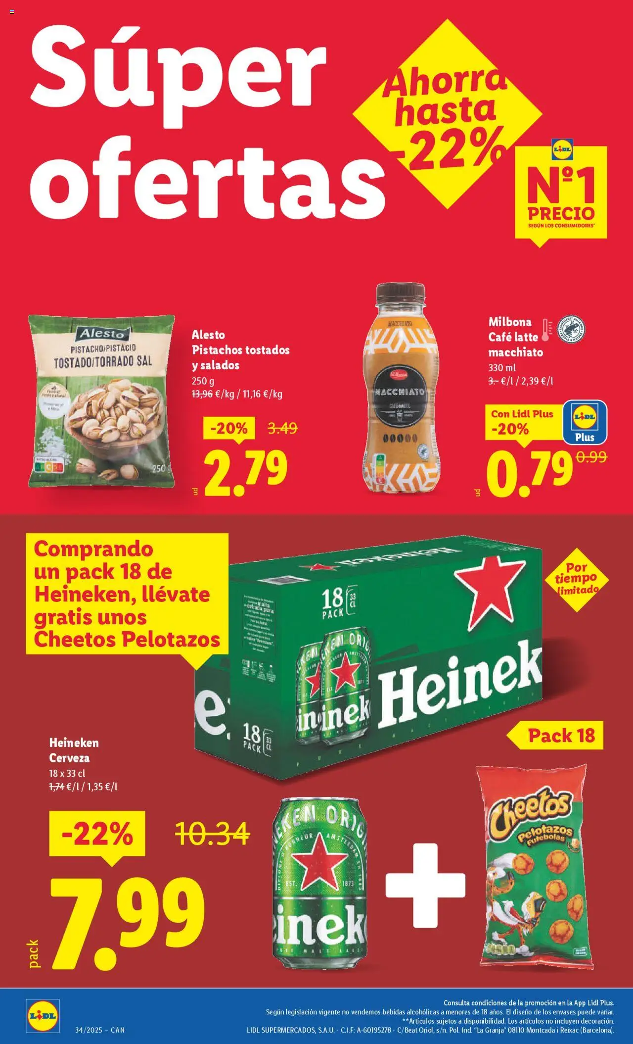 Lidl - Canarias │ válido desde el 18.08.2025 | Página: 2 | Productos: Café, Cerveza, Σπανάκι