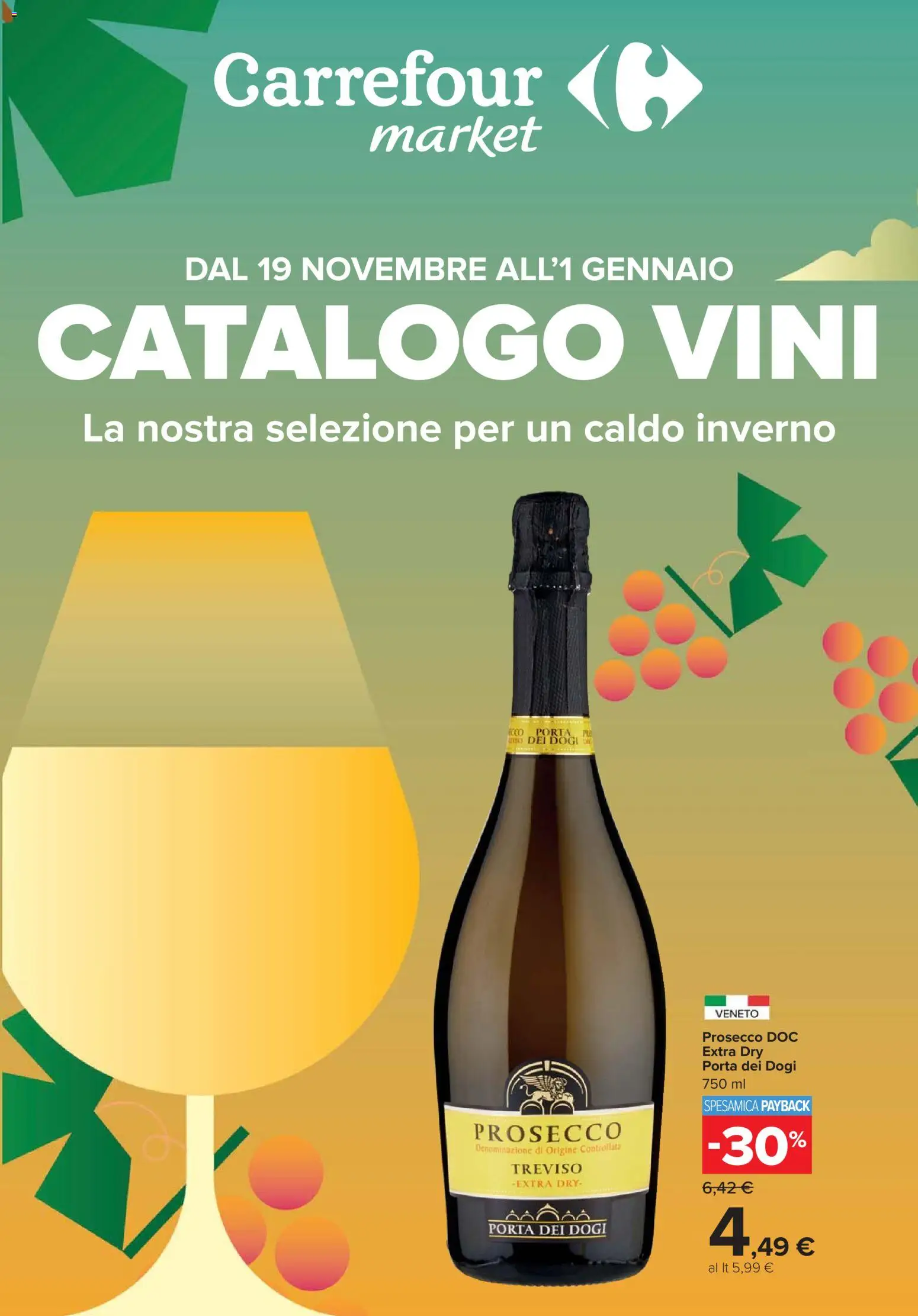 Volantino Carrefour del 19.11.2025 | Pagina: 1 | Prodotti: Prosecco
