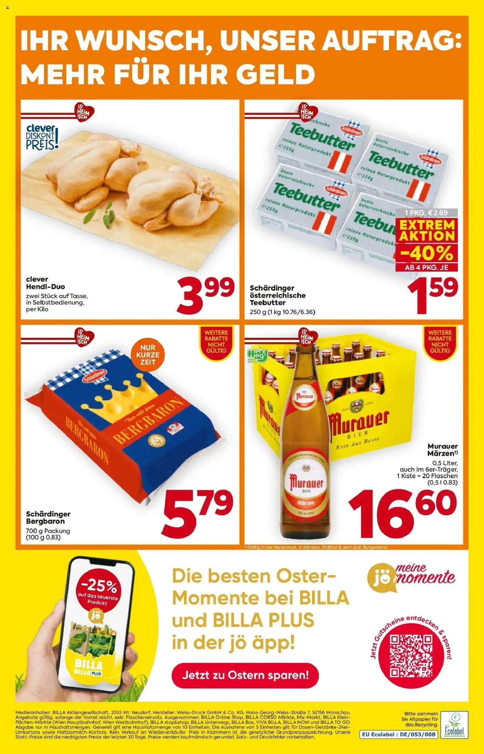 Billa Flugblatt - Bad Radkersburg, Ramsau, Fehring gültig ab 19.03.2026 | Seite: 20 | Produkte: Bier