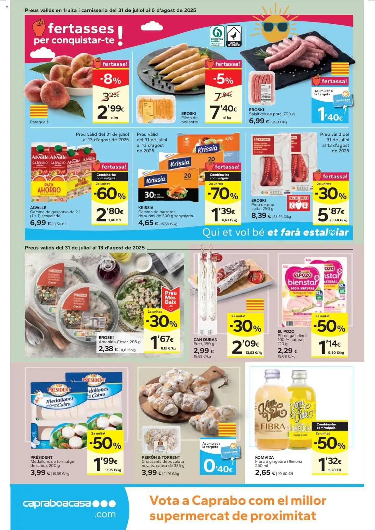 Caprabo folleto │ válido desde el 31.07.2025 | Página: 2 | Productos: Medallones, Té, Gazpacho