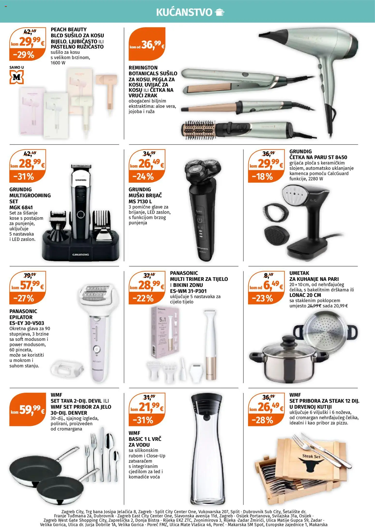 Müller katalog | vrijedi od 19.03.2026 | Stranica: 4 | Proizvodi: Pegla, Epilator, Sušilo za kosu, Tava