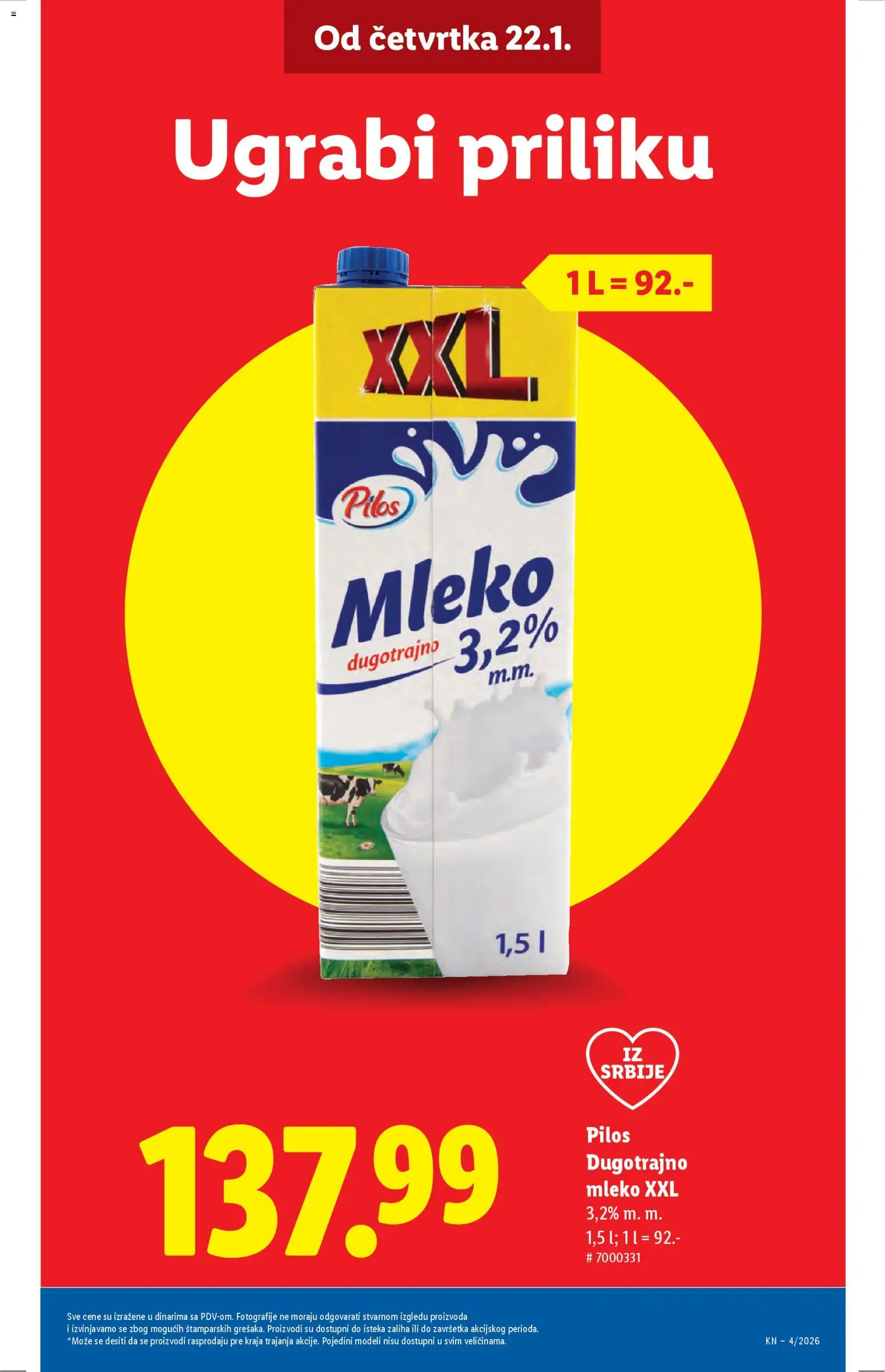 Lidl katalog - važi od 22.01.2026 | Strana: 5 | Proizvode: Dugotrajno mleko, Mleko