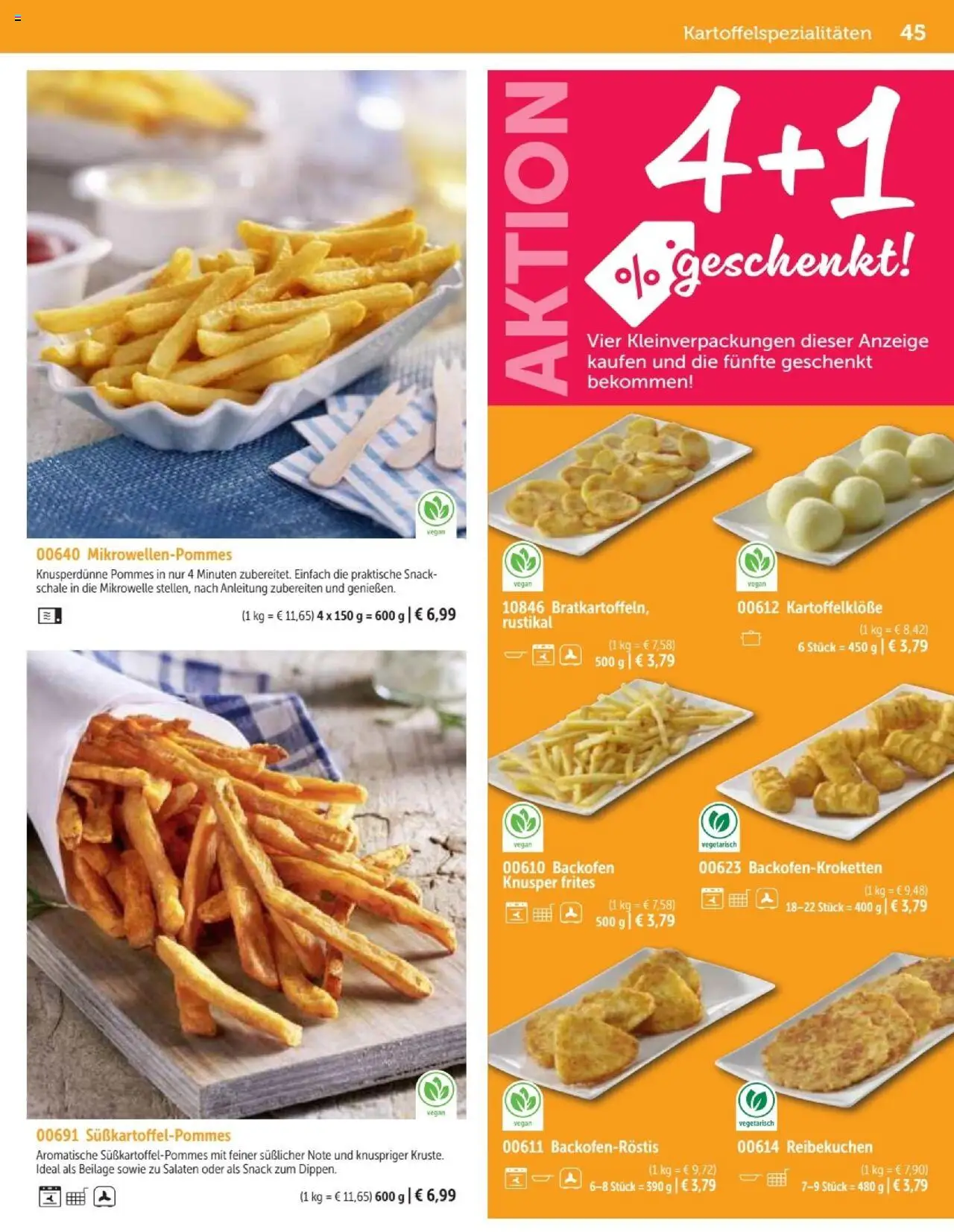 Bofrost Katalog – gültig ab 07.09.2025 | Seite: 45 | Produkte: Mikrowelle, Pommes, Backofen