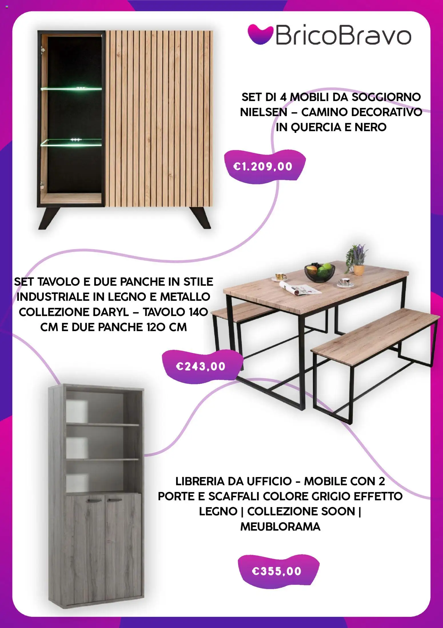 Volantino Brico Bravo del 30.12.2025 | Pagina: 2 | Prodotti: Mobile, Libreria, Tavolo