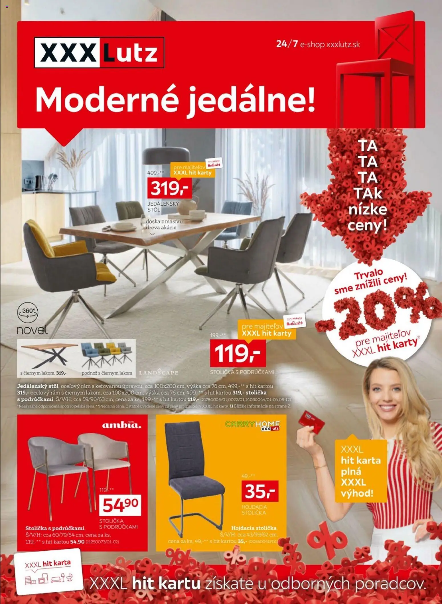 Nové XXXLutz akcie – leták je platný od 03.11.2025 | Strana: 1 | Produkty: Jedálenský stôl, Stôl, Rám, Stolička