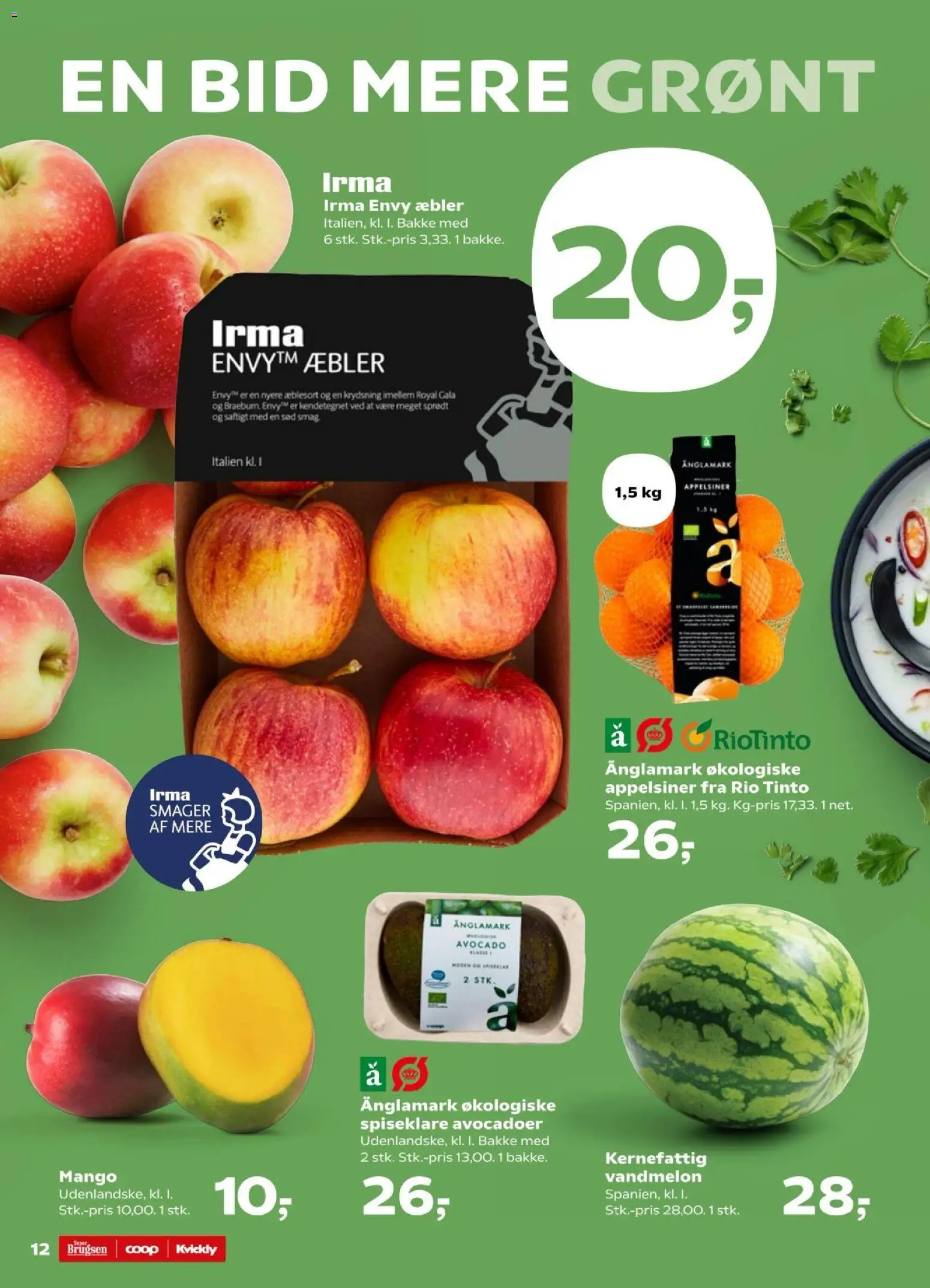 Kvickly tilbudsavis – gyldig fra 01.01.2026 | Side: 13 | Produkter: Mango, Appelsiner, Avocado, Vandmelon